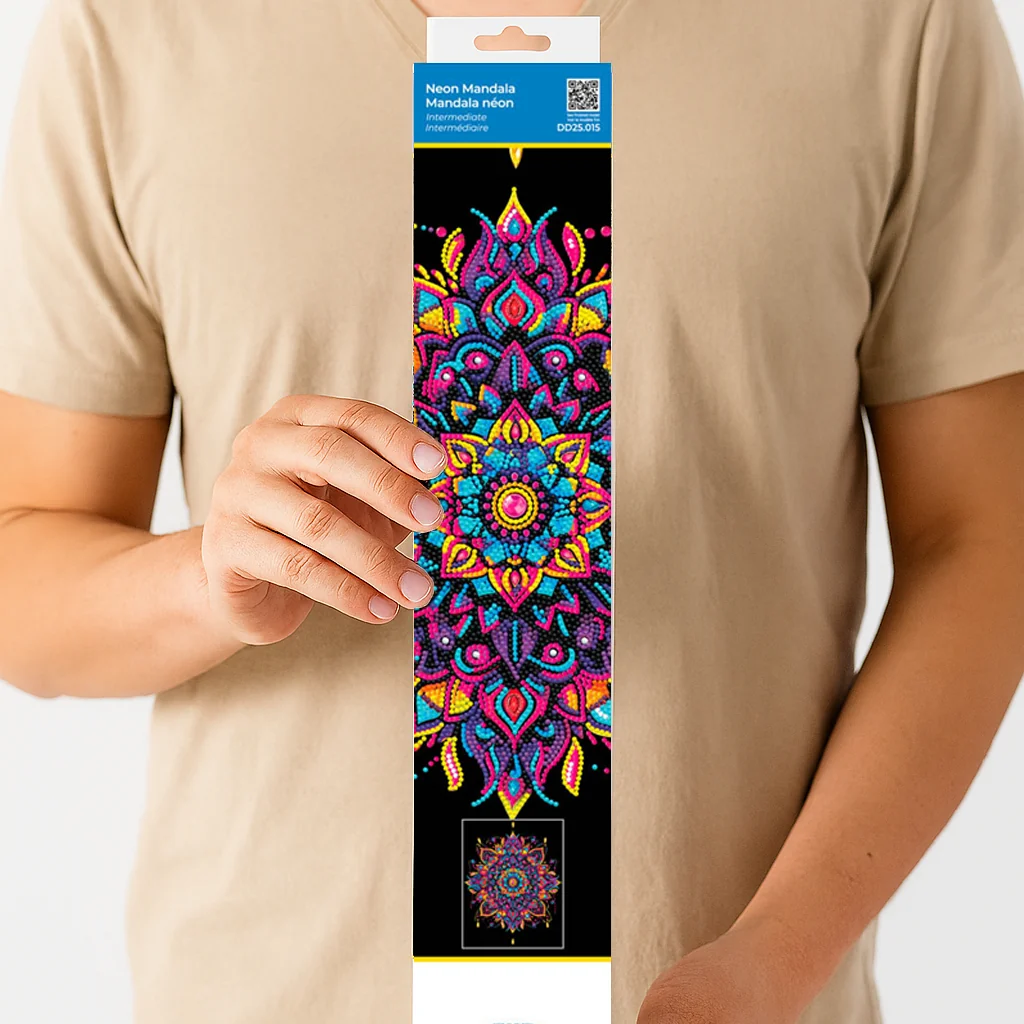 Diamond Dotz Neon Flock Mandala - 14.0" x 18.0" - Image 6