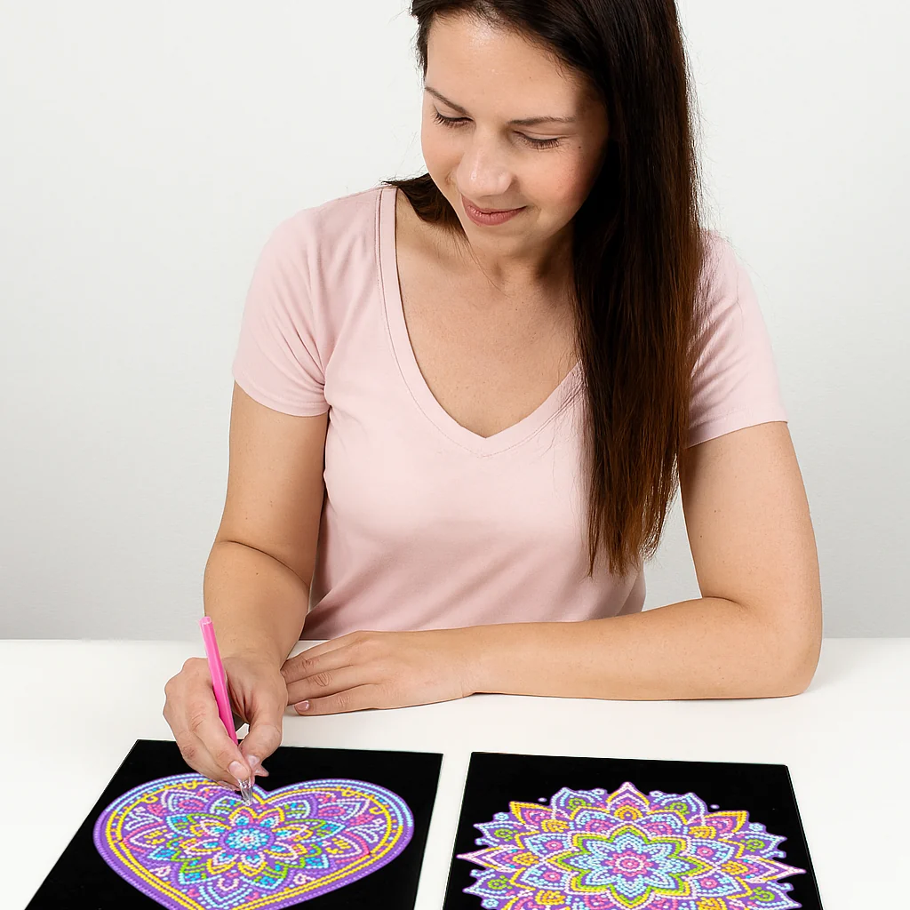 Diamond Dotz Neon Flock Mandalas - 10.0" x 8.0" - Image 4