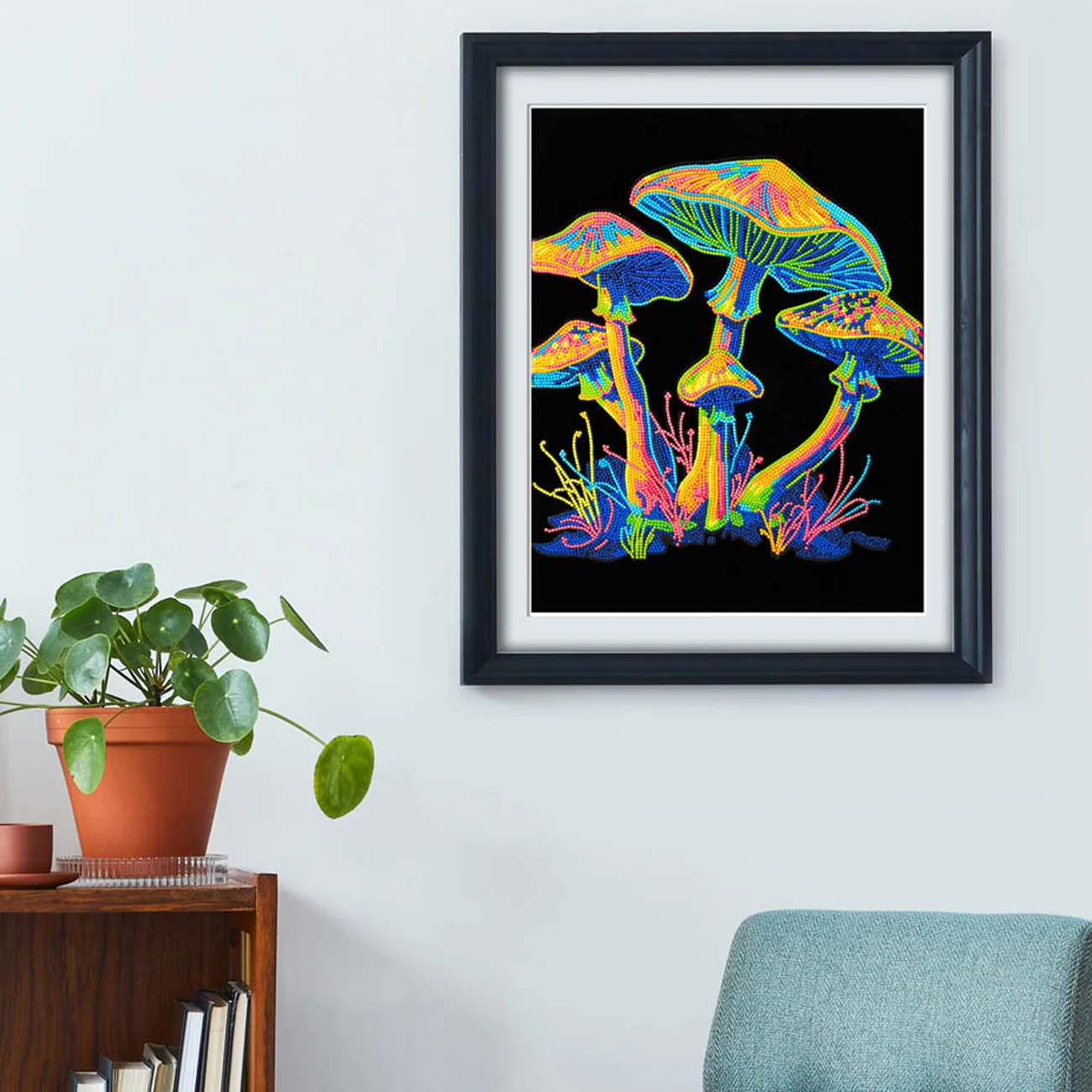 Diamond Dotz Neon Flock Mushrooms - 14.0" x 18.0" - Image 6