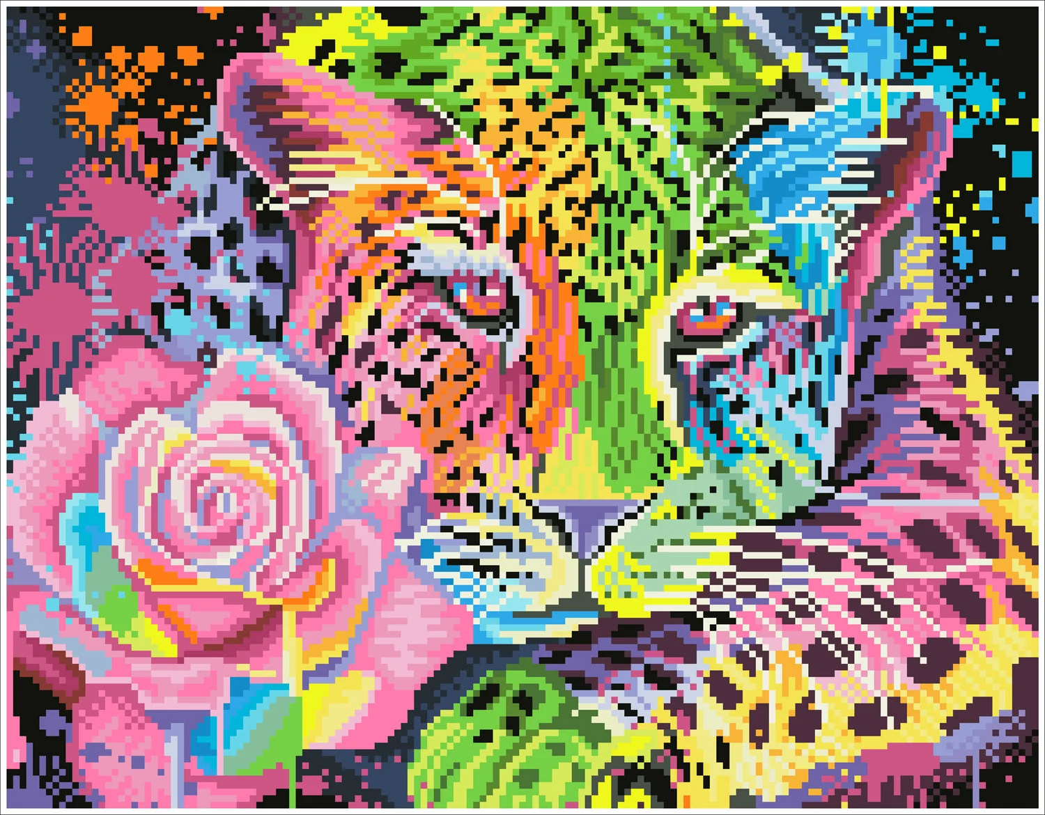 Diamond Dotz Neon Rainbow Leopard - 13.8" x 17.7" - Image 4