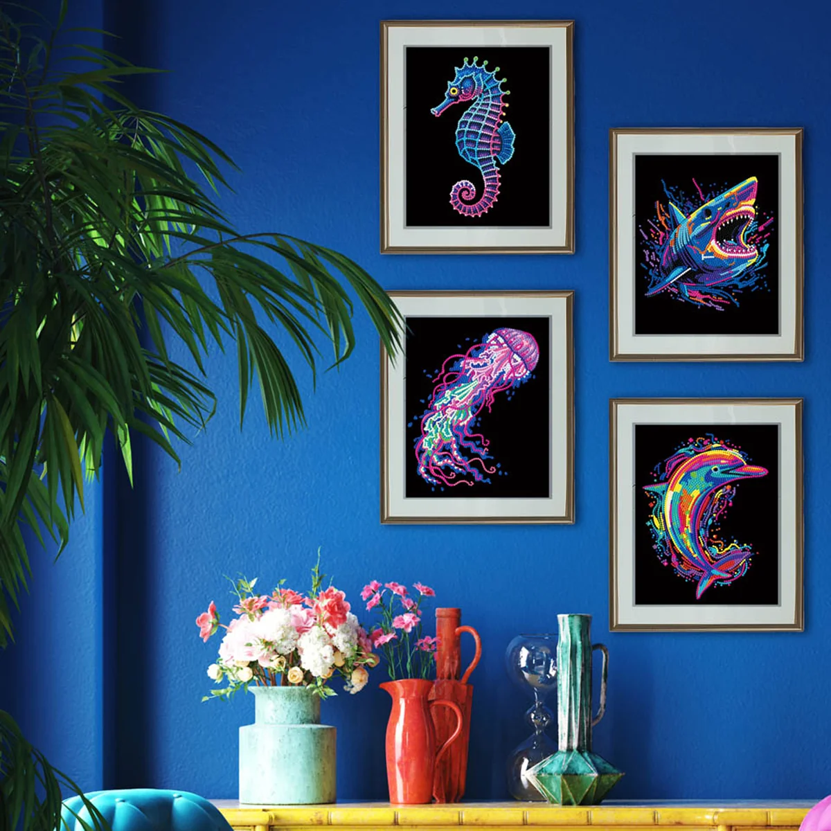 Diamond Dotz Neon Flock Sea Life - 10.0" x 8.0" - Image 5
