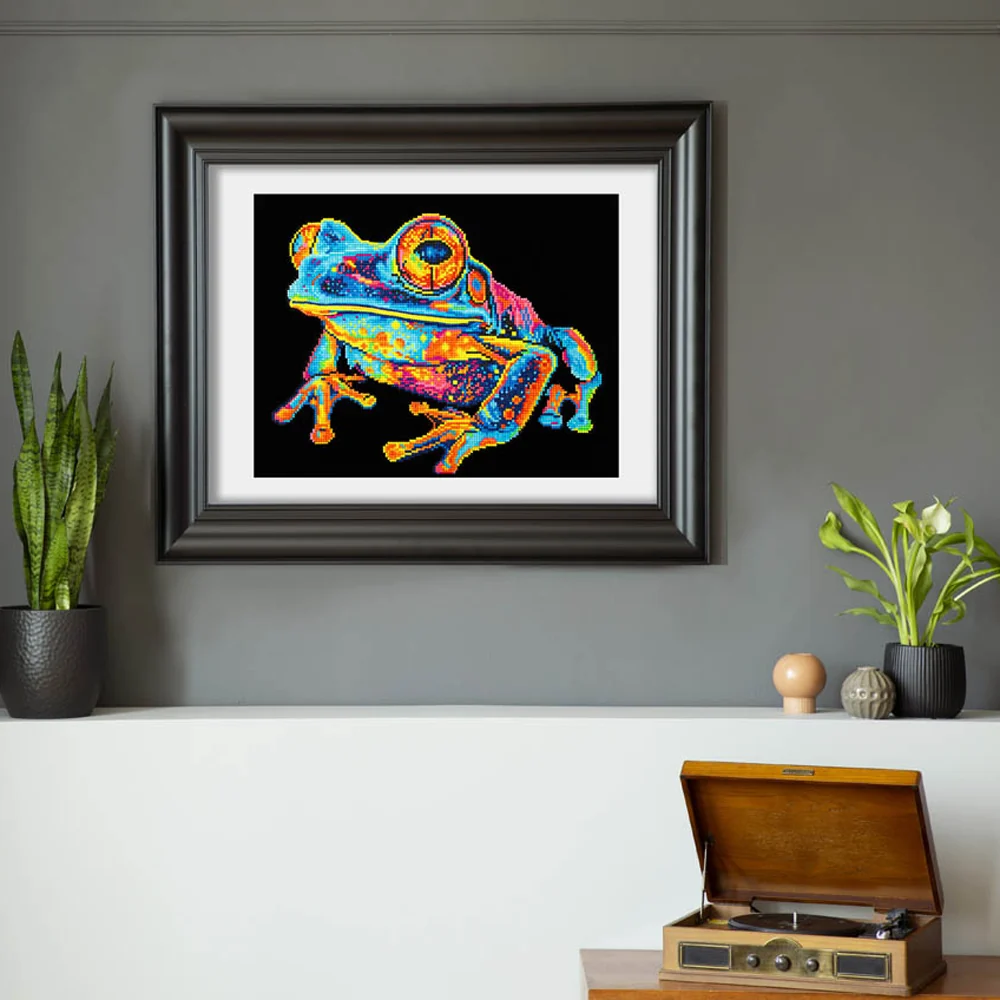 Diamond Dotz Neon Flock Tree Frog - 18.0" x 14.0" - Image 4