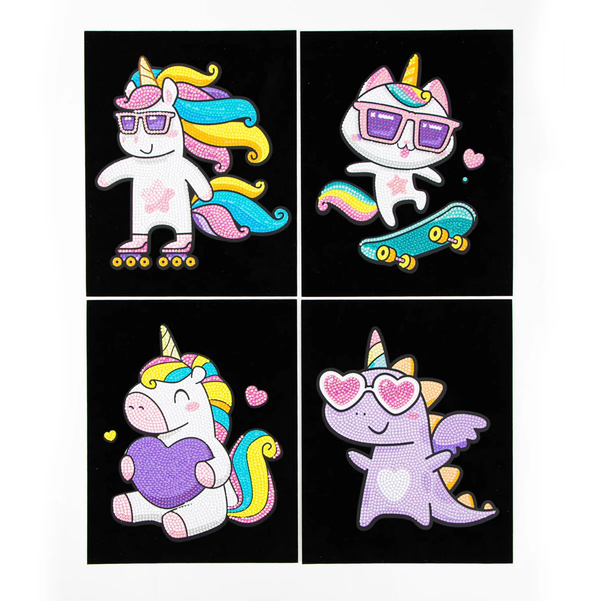 Diamond Dotz Neon Flock Unicorns - 10.0" x 8.0"