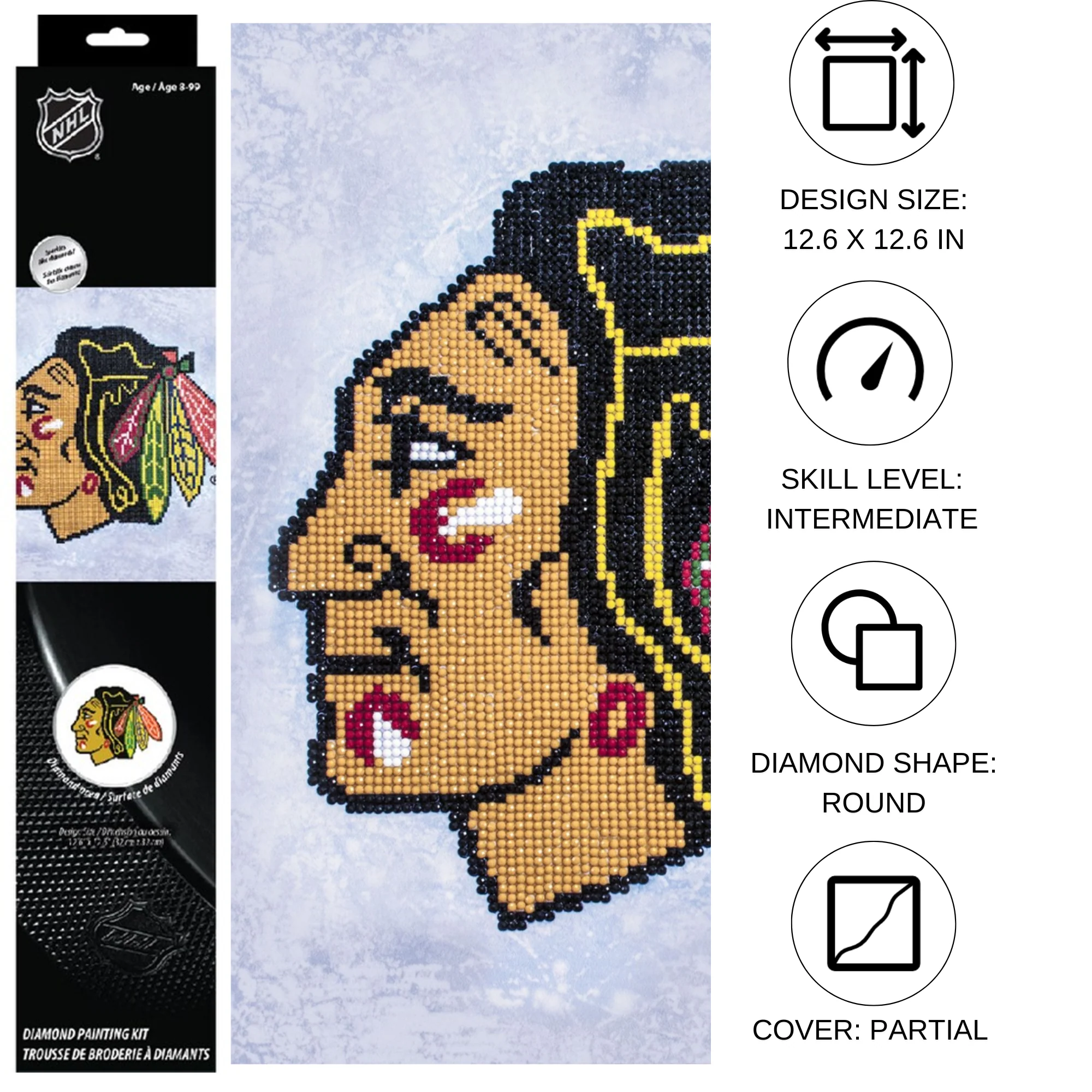 Diamond Dotz NHL Chicago Blackhawks - 12.6" x 12.6" - Image 3