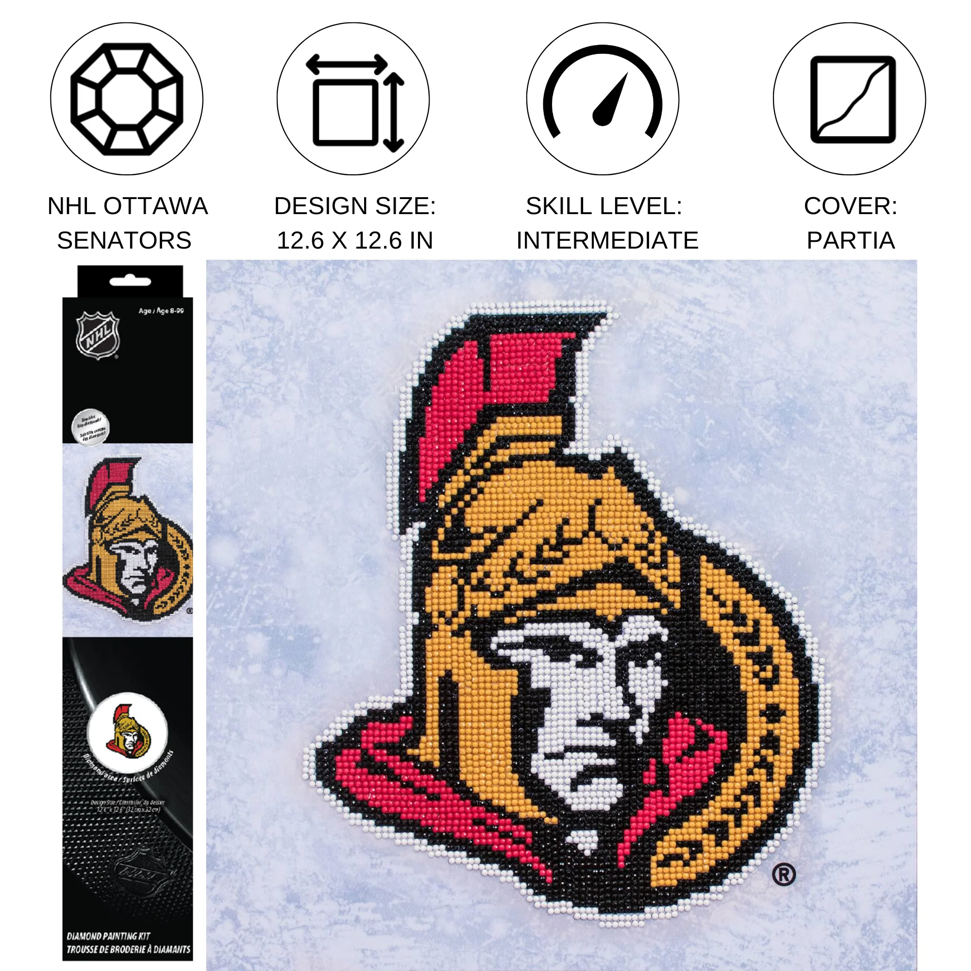 Diamond Dotz NHL Ottawa Senators - 12.6" x 12.6" - Image 3