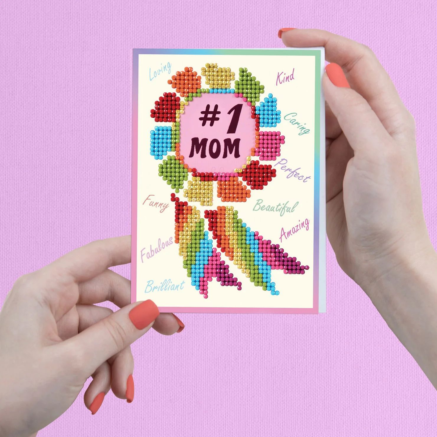 Diamond Dotz Number 1 Mom Greeting Card - 5.0" x 7.0" - Image 2