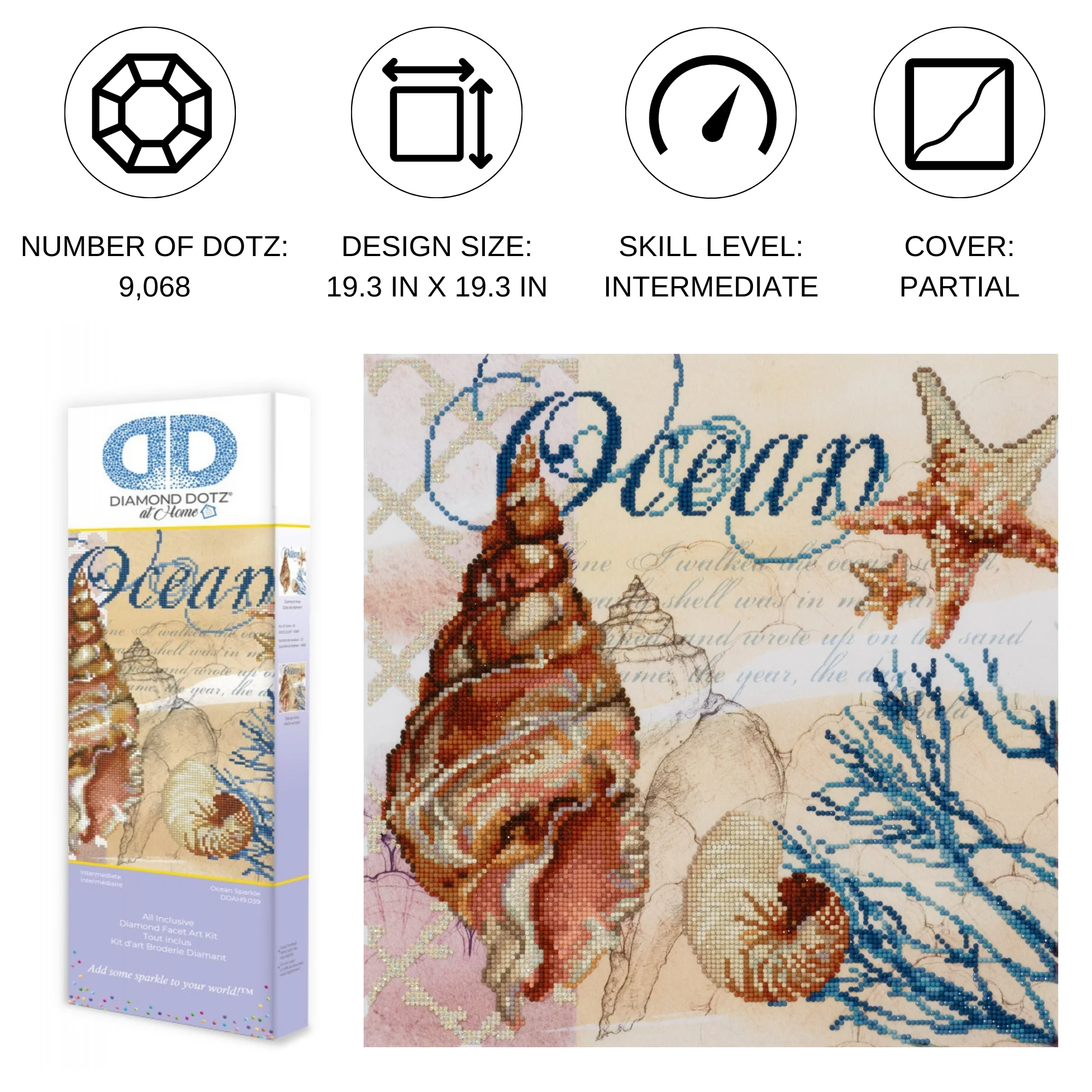 Diamond Dotz Ocean Sparkle - 16.1" x 16.1" - Image 4