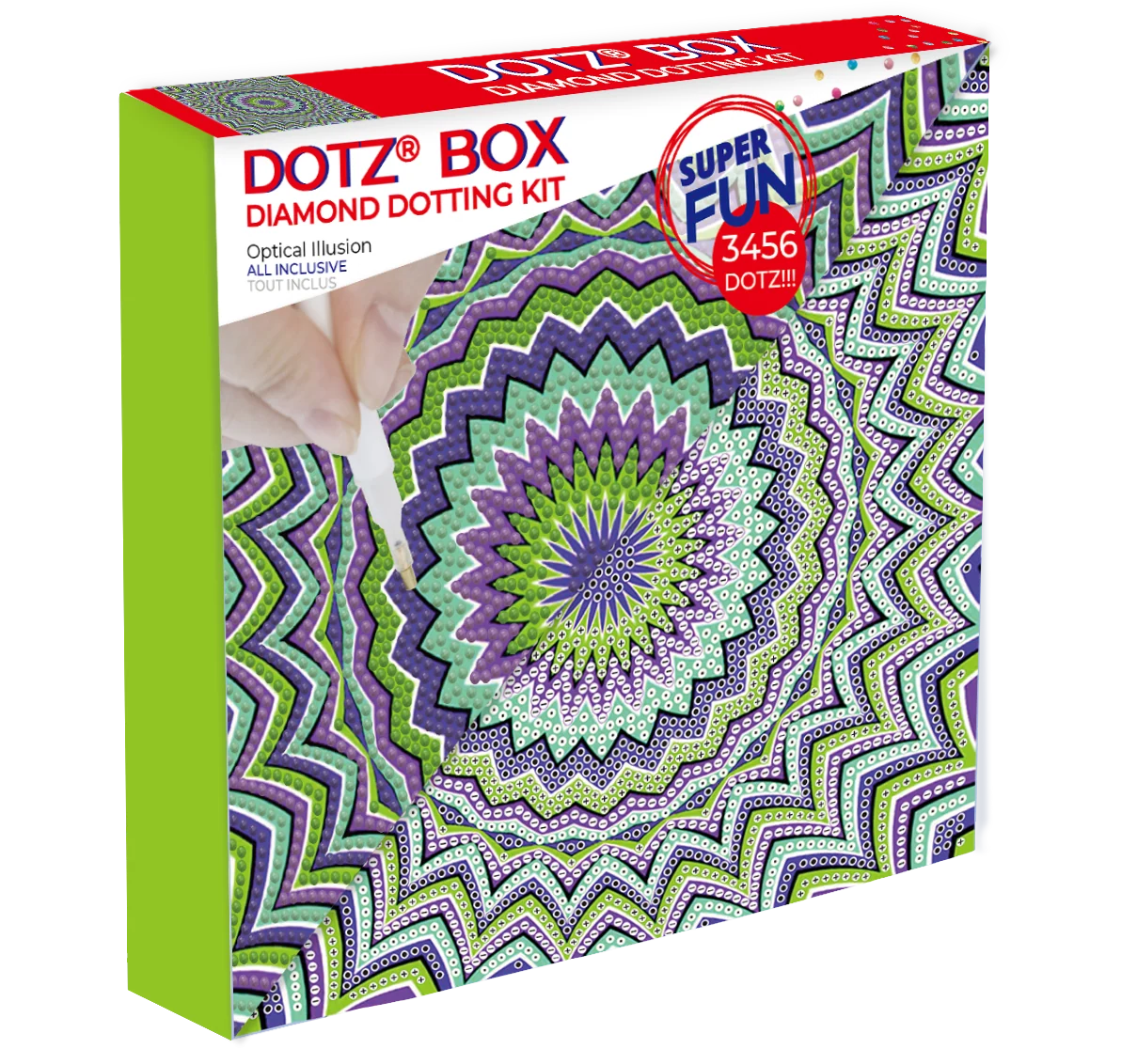 Diamond Dotz Decorative Box Optical Illusion - 8.7" x 8.7" - Image 3