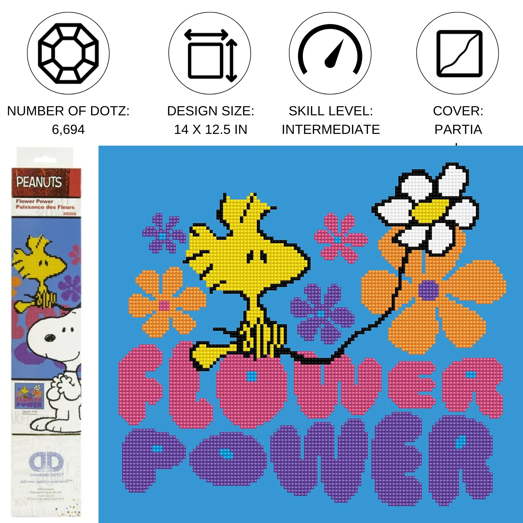 Diamond Dotz Flower Power - 14.0" x 12.5" - Image 3