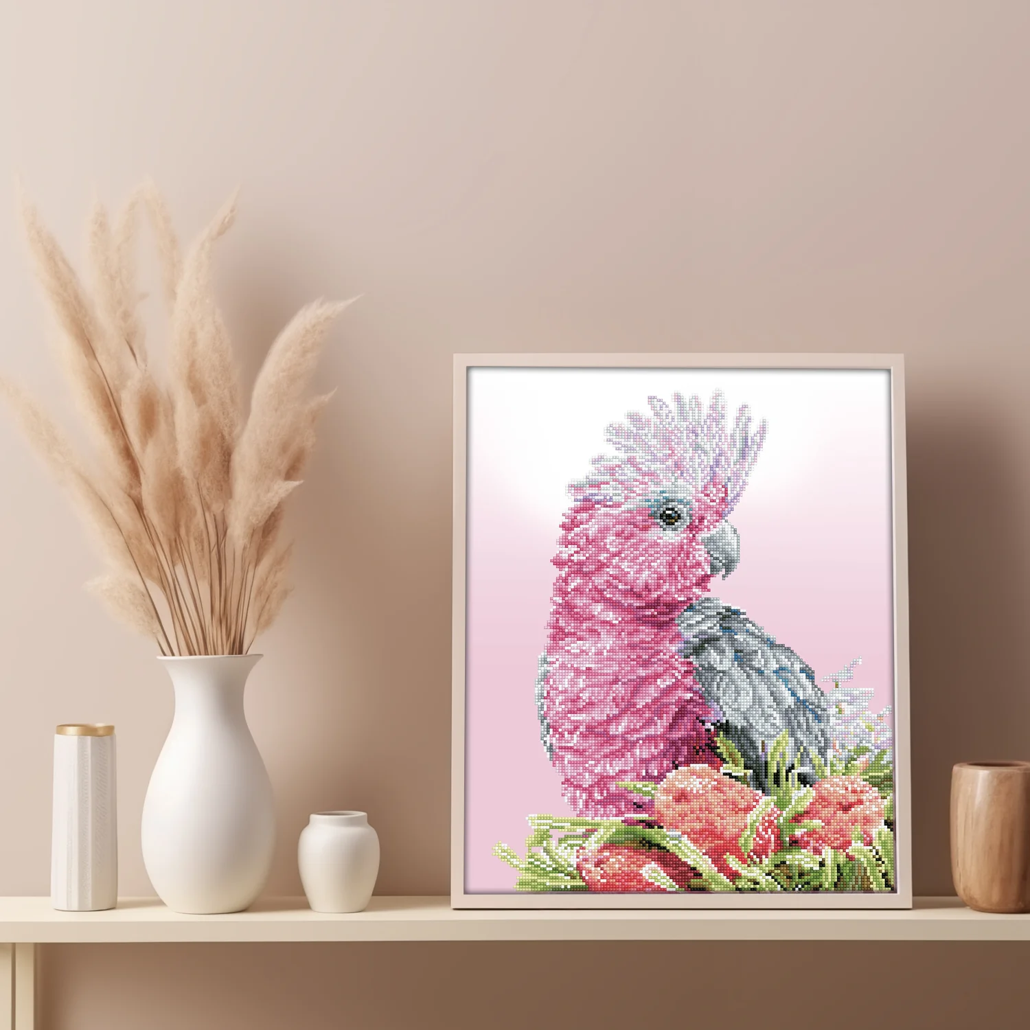 Diamond Dotz Pink Galah & Banksias - 16.1" x 20.1" - Image 3