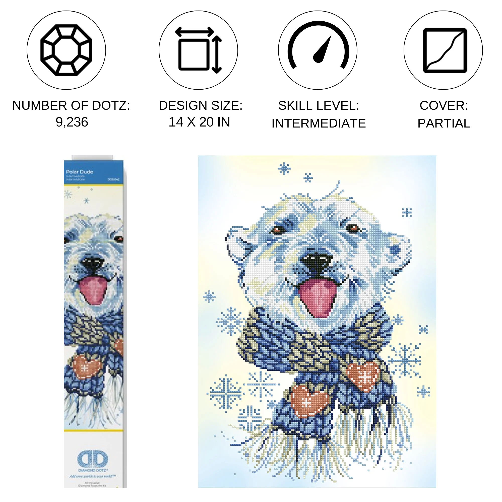 Diamond Dotz Polar Dude - 14.6" x 20.1" - Image 4