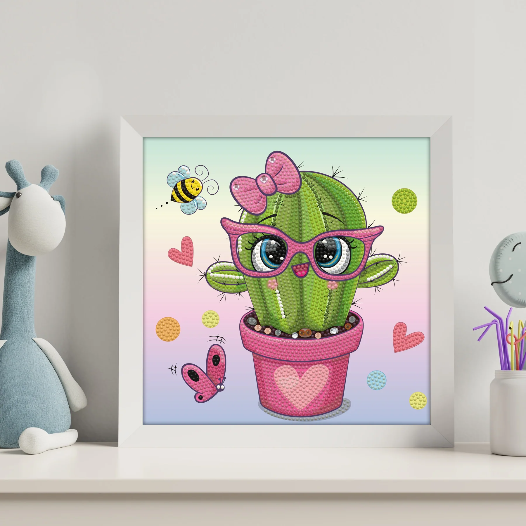 Diamond Dotz DOTZIES Pretty in Pink Cactus Diamond Painting - 9.1" x 9.1" - Image 12