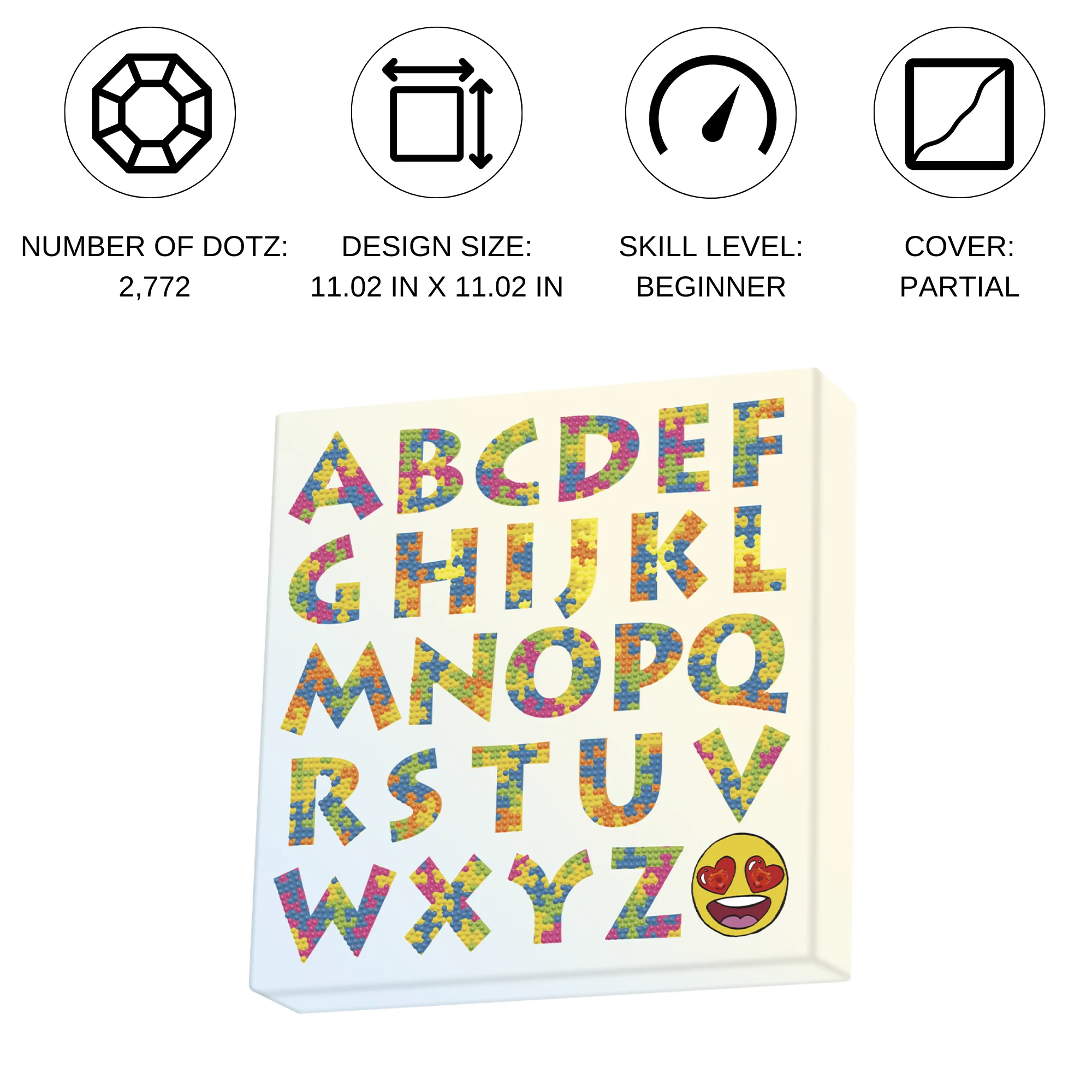 Diamond Dotz Decorative Box Puzzle Alphabet - 11.0" x 11.0" - Image 4