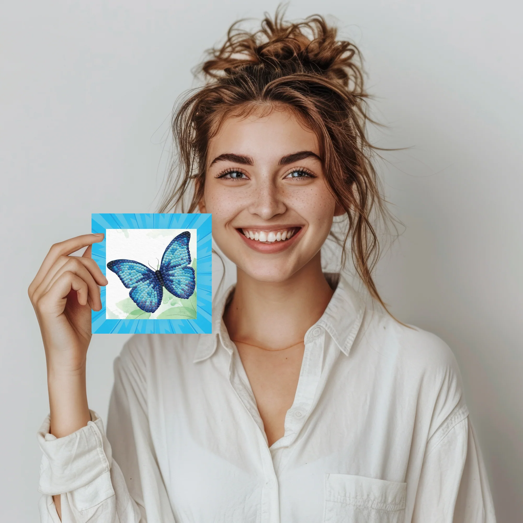 Diamond Dotz DOTZIES Blue Butterfly Diamond Painting - 5.1" x 5.1" - Image 2