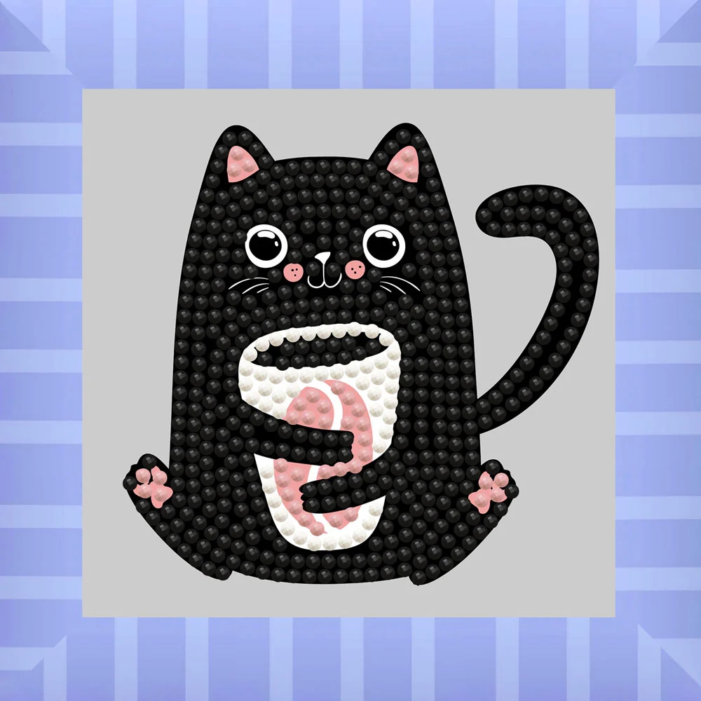 Diamond Dotz DOTZIES Coffee Bean Kitten Diamond Painting - 5.1" x 5.1"