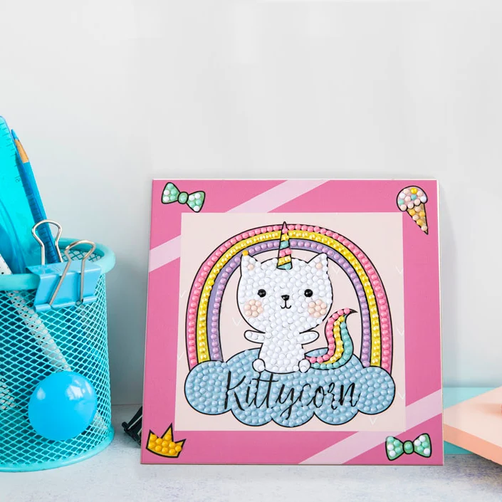 Diamond Dotz DOTZIES Kittycorn Diamond Painting - 5.1" x 5.1" - Image 2