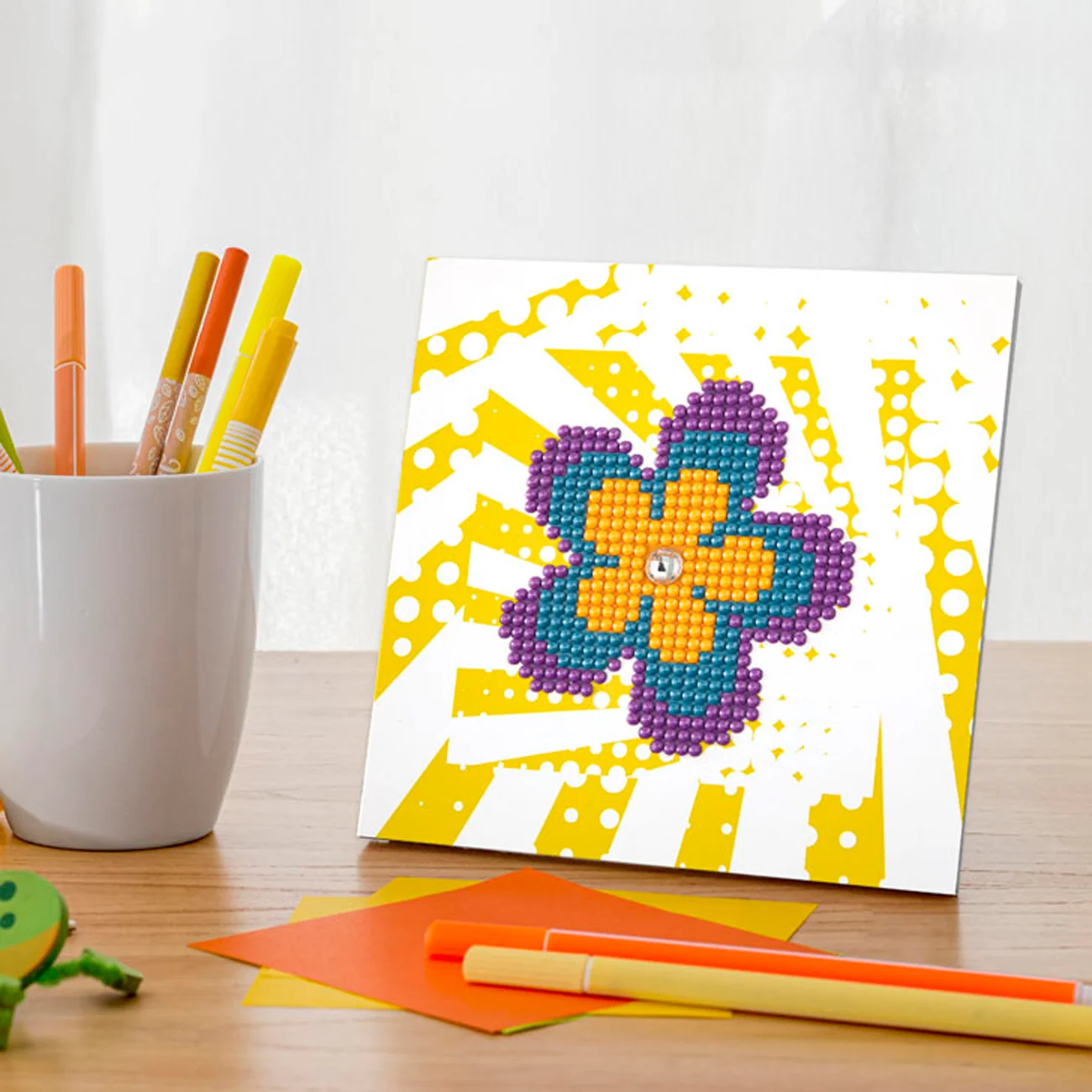 Diamond Dotz DOTZIES Retro Flower Diamond Painting - 5.1" x 5.1" - Image 2