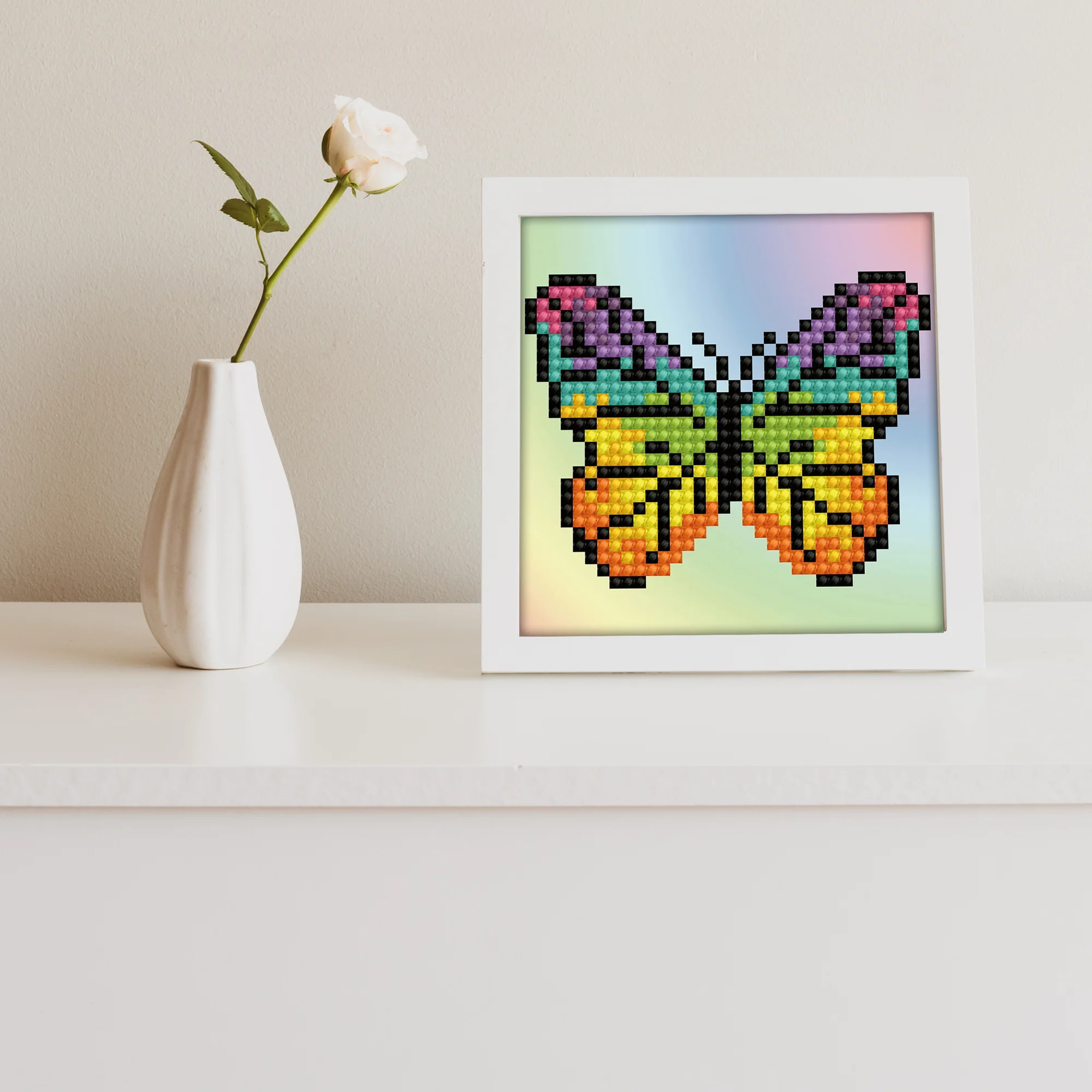 Diamond Dotz Rainbow Butterfly Includes Frame - 4.0" x 4.0" - Image 2