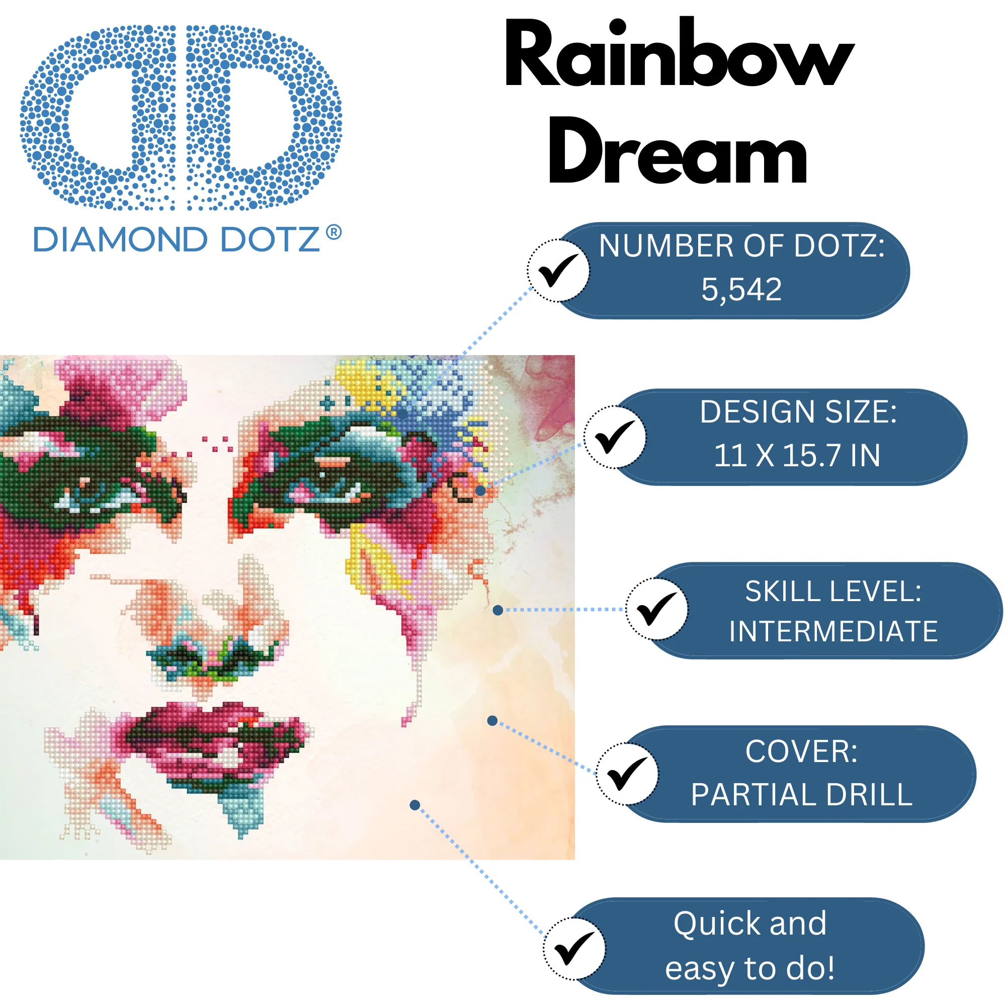 Diamond Dotz Rainbow Dream - 15.8" x 11.0" - Image 3