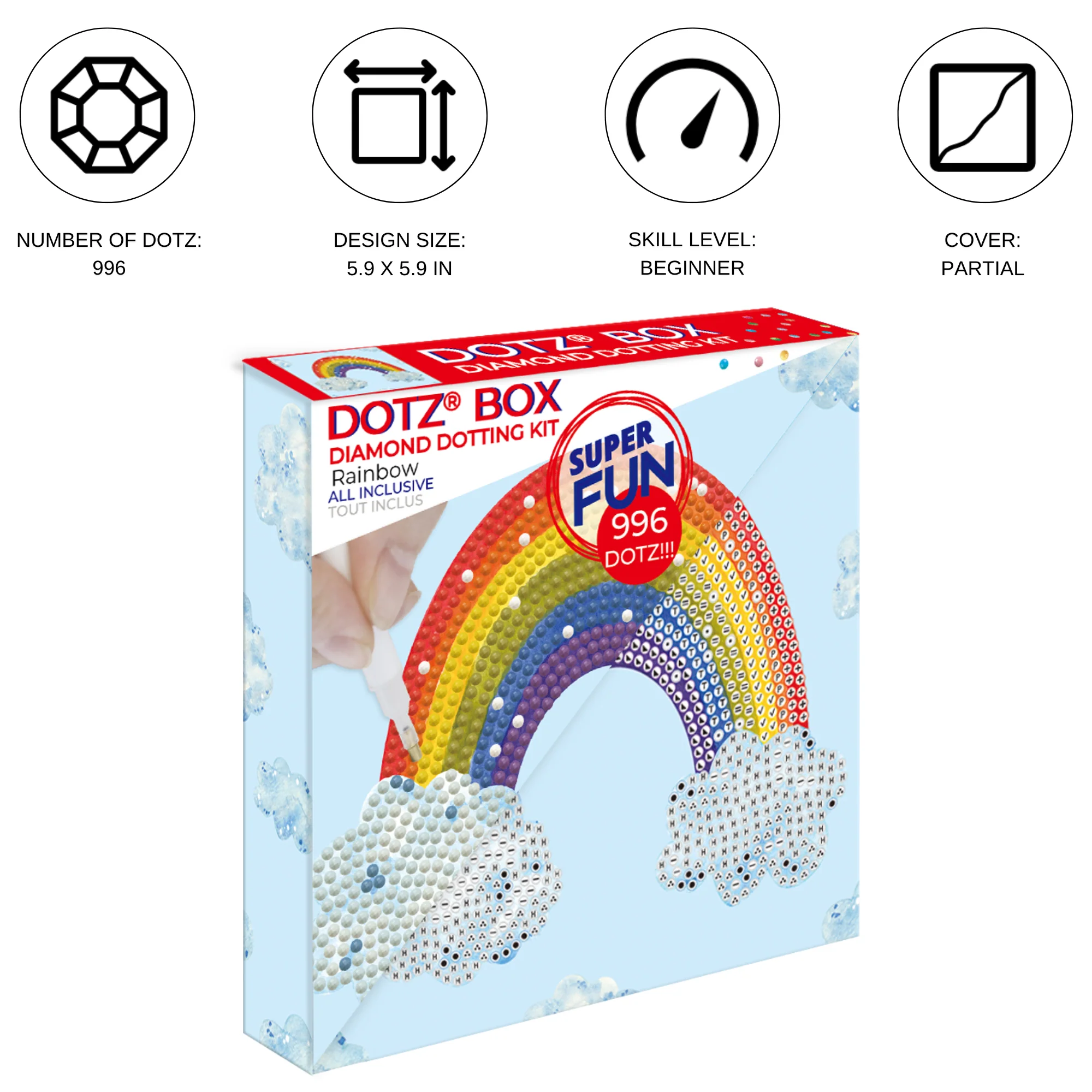 Diamond Dotz Decorative Box Rainbow Smile - 5.9" x 5.9" - Image 4