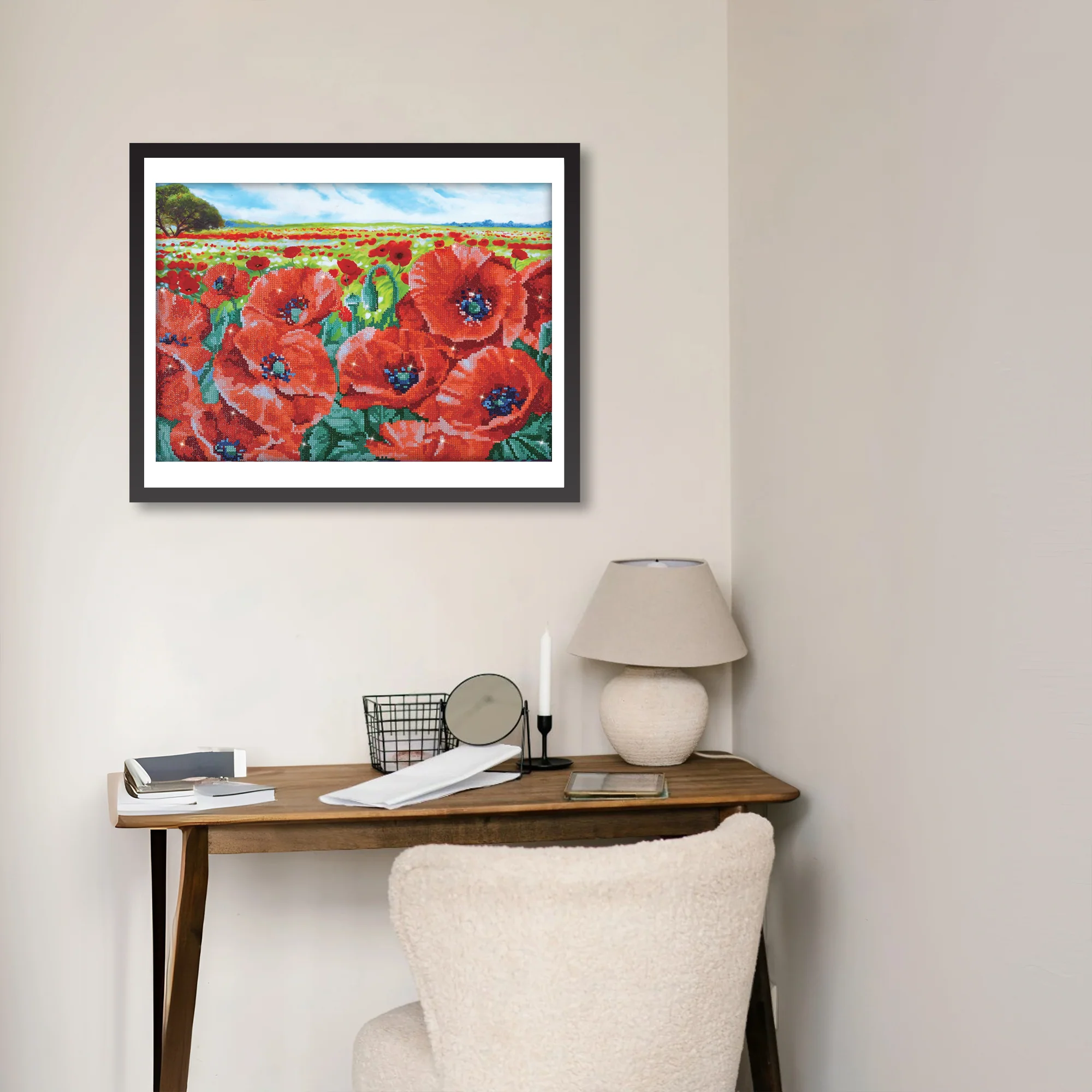 Diamond Dotz Red Poppy Field - 23.6" x 16.5" - Image 2