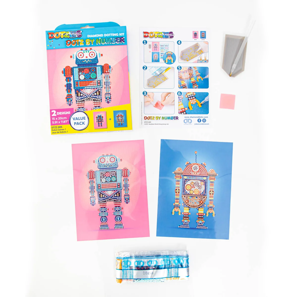 Diamond Dotz DOTZIES Robot Games 1 Diamond Painting - 5.9" x 7.8" - Image 5