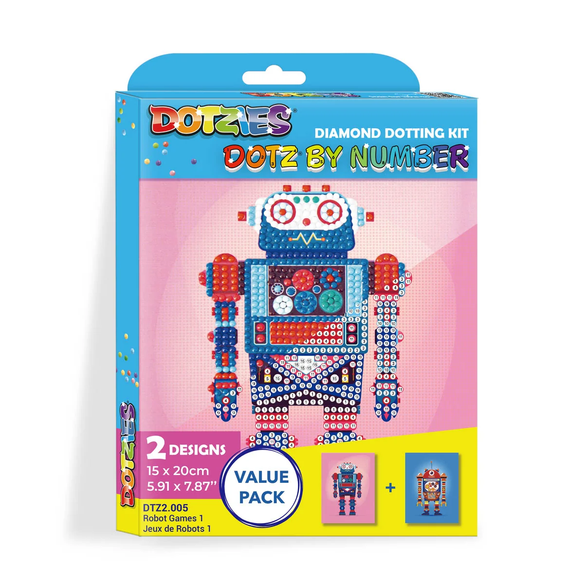 Diamond Dotz DOTZIES Robot Games 1 Diamond Painting - 5.9" x 7.8" - Image 7