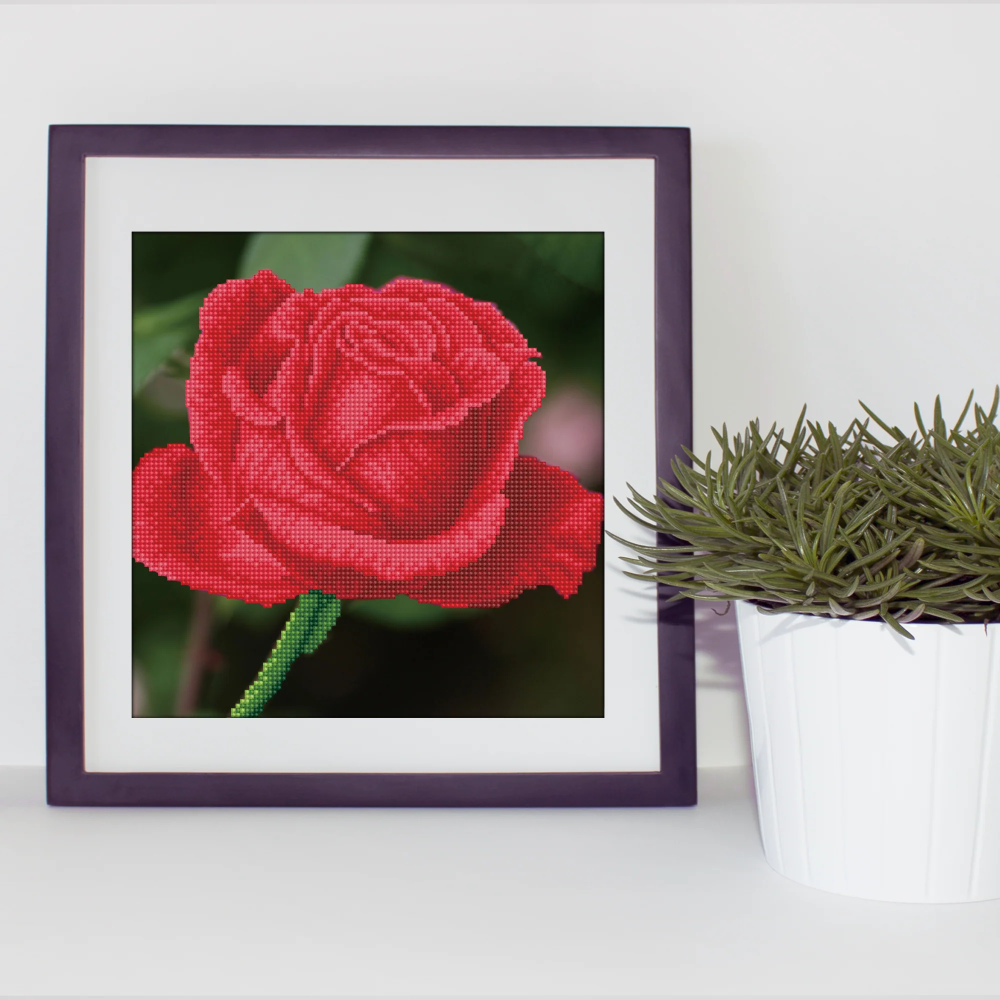 Diamond Dotz Rose Bud with Frame - 12.0" x 12.0" - Image 3
