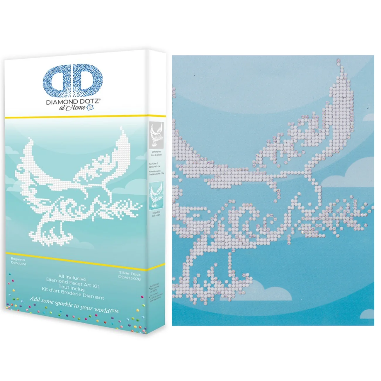 Diamond Dotz Silver Dove - 8.7" x 8.7"