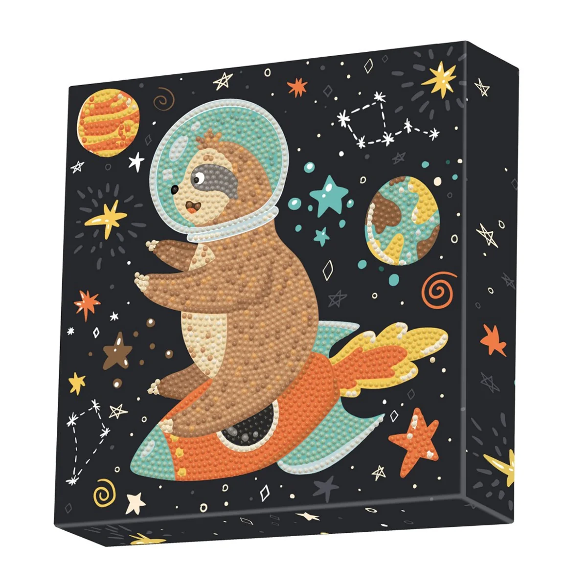 Diamond Dotz Decorative Box Sloth Rocket - 8.7" x 8.7"