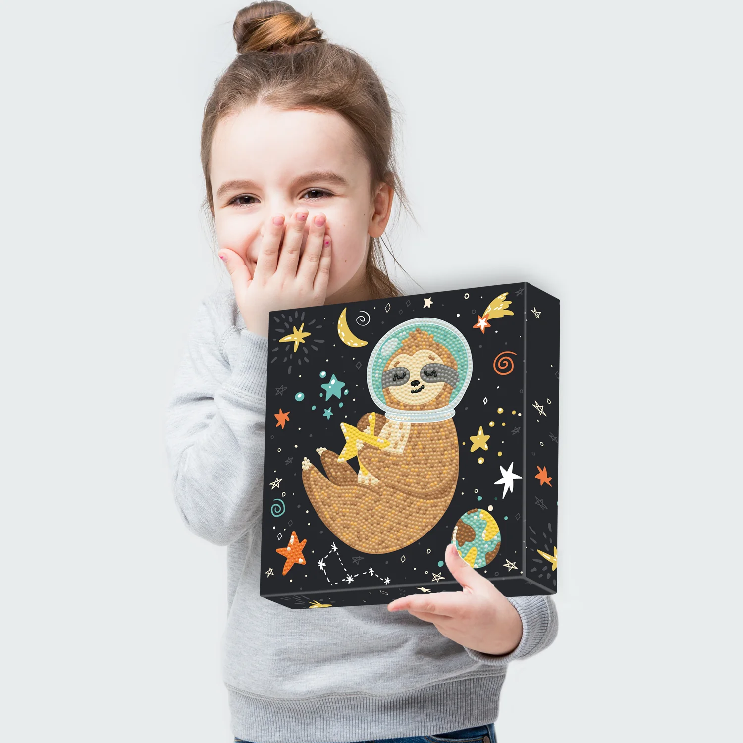 Diamond Dotz Decorative Box Sloth Universe - 8.7" x 8.7" - Image 2