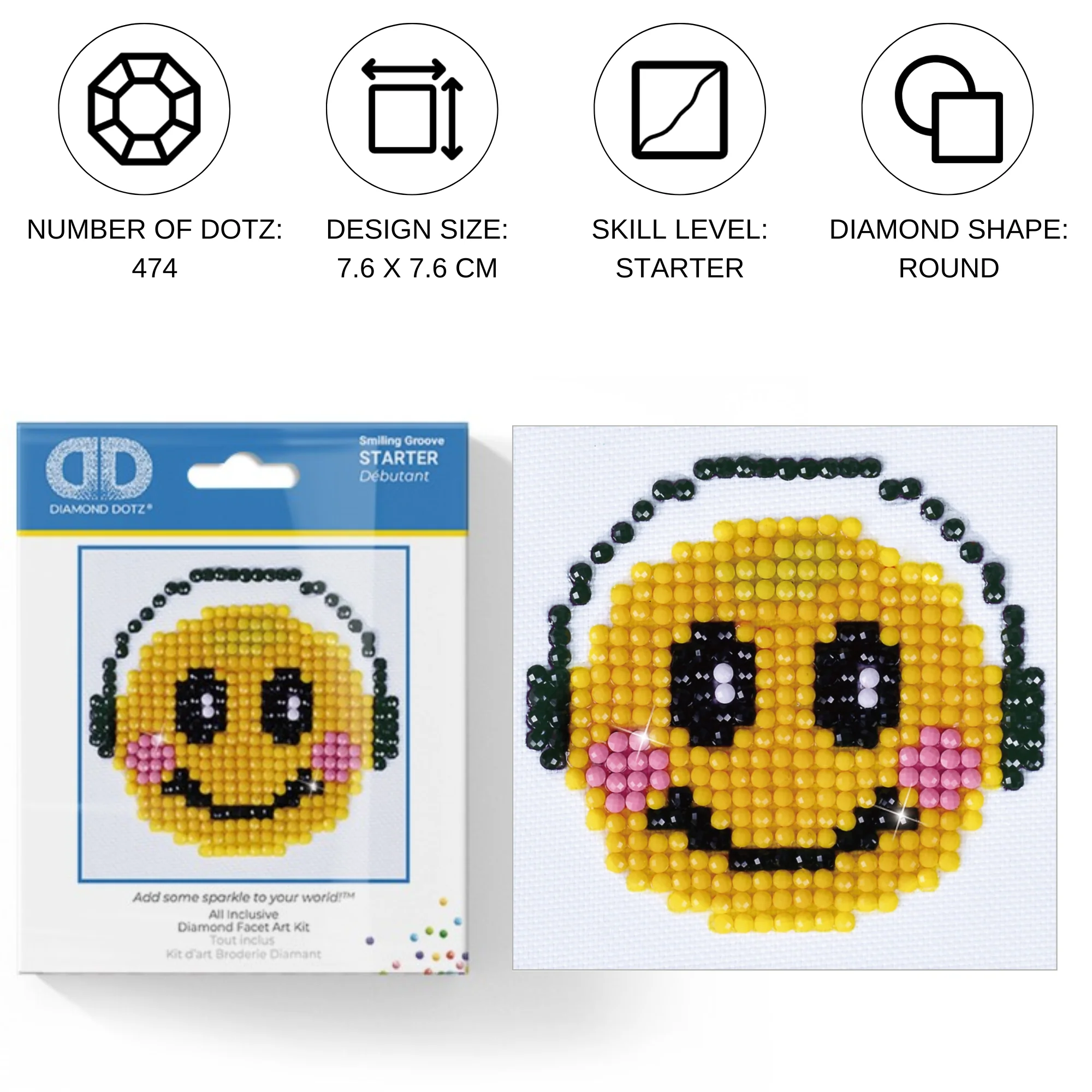 Diamond Dotz Smiling Groove - 3.0" x 3.0" - Image 4