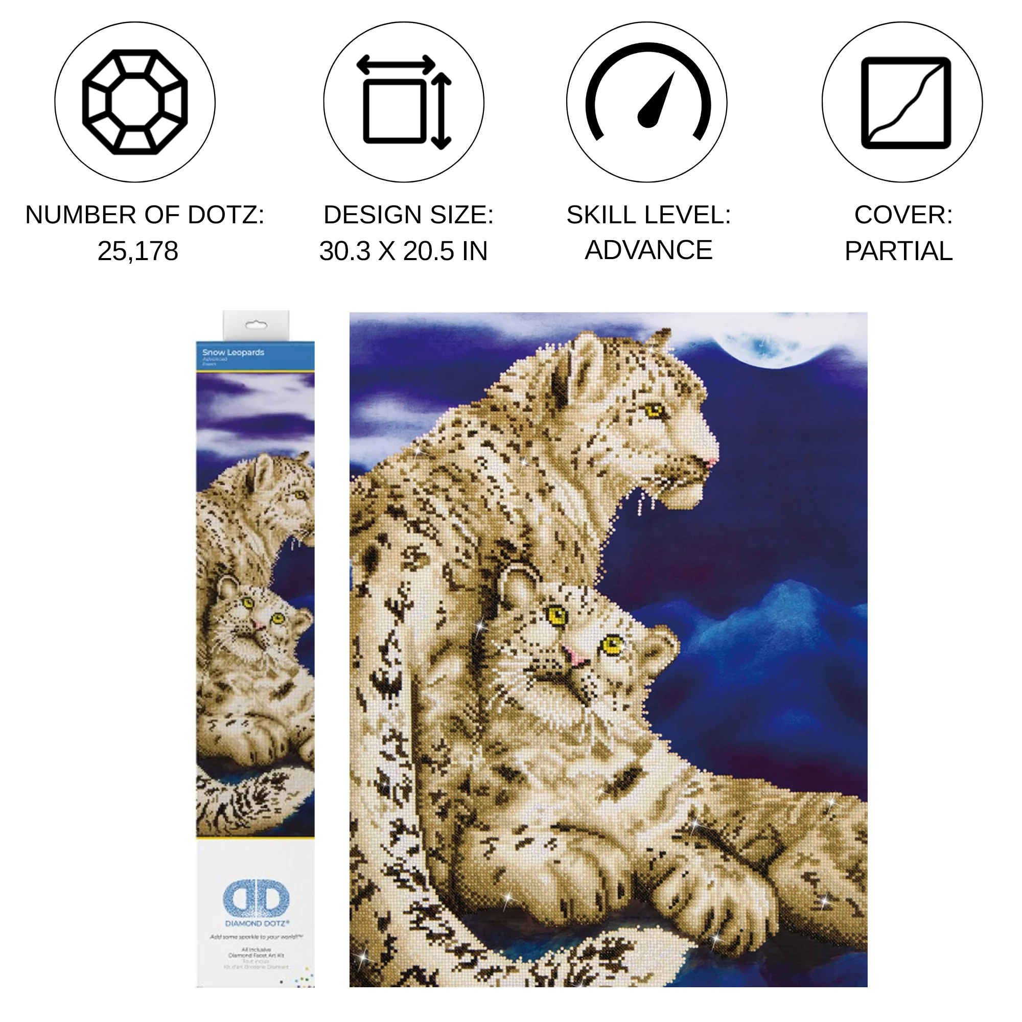 Diamond Dotz Snow Leopards - 20.5" x 30.3" - Image 2
