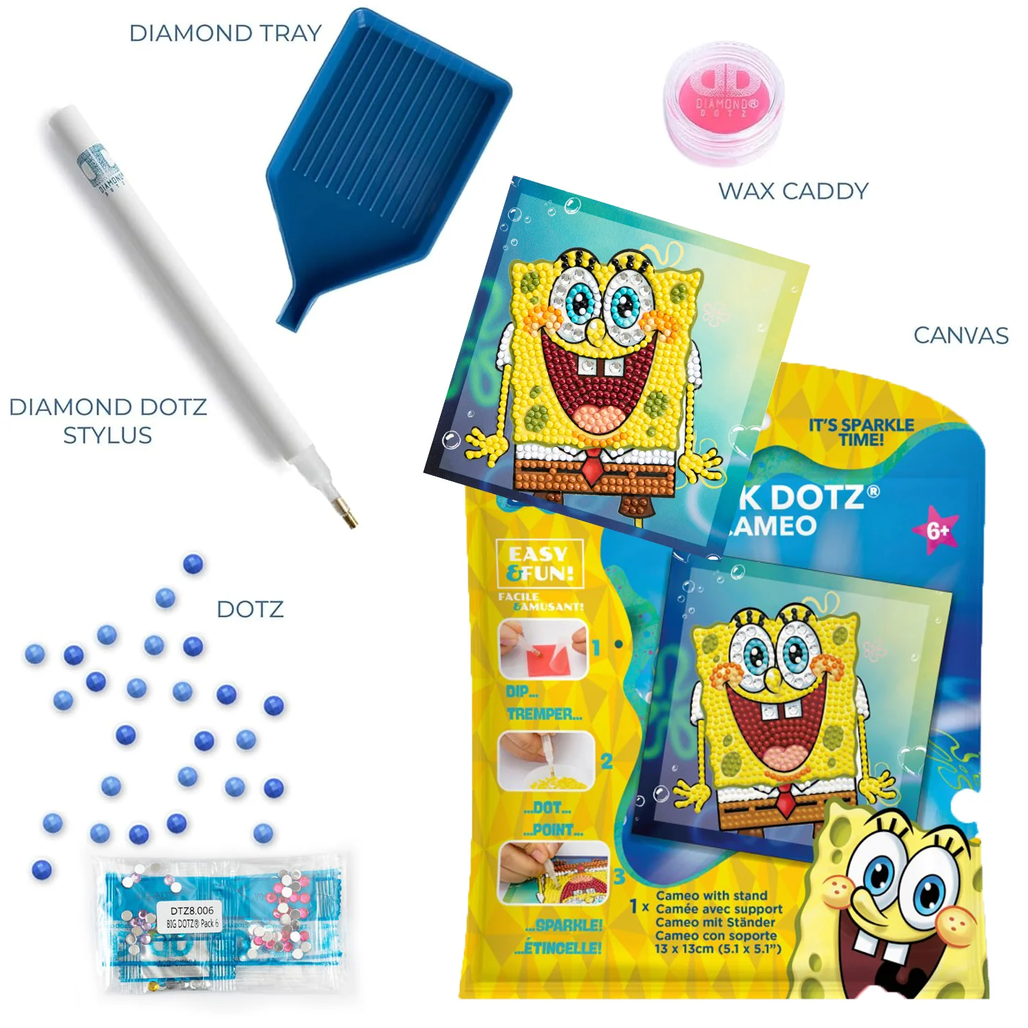 Diamond Dotz DOTZIES SpongeBob Surprise Diamond Painting - 5.1" x 5.1" - Image 5