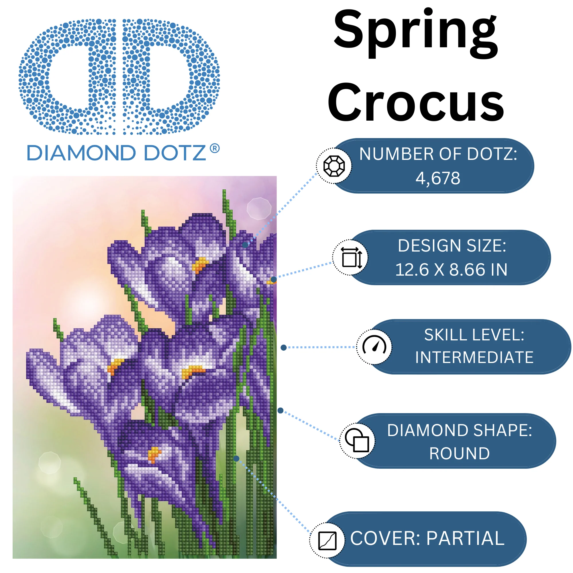 Diamond Dotz Spring Crocus - 12.6" x 8.7" - Image 3