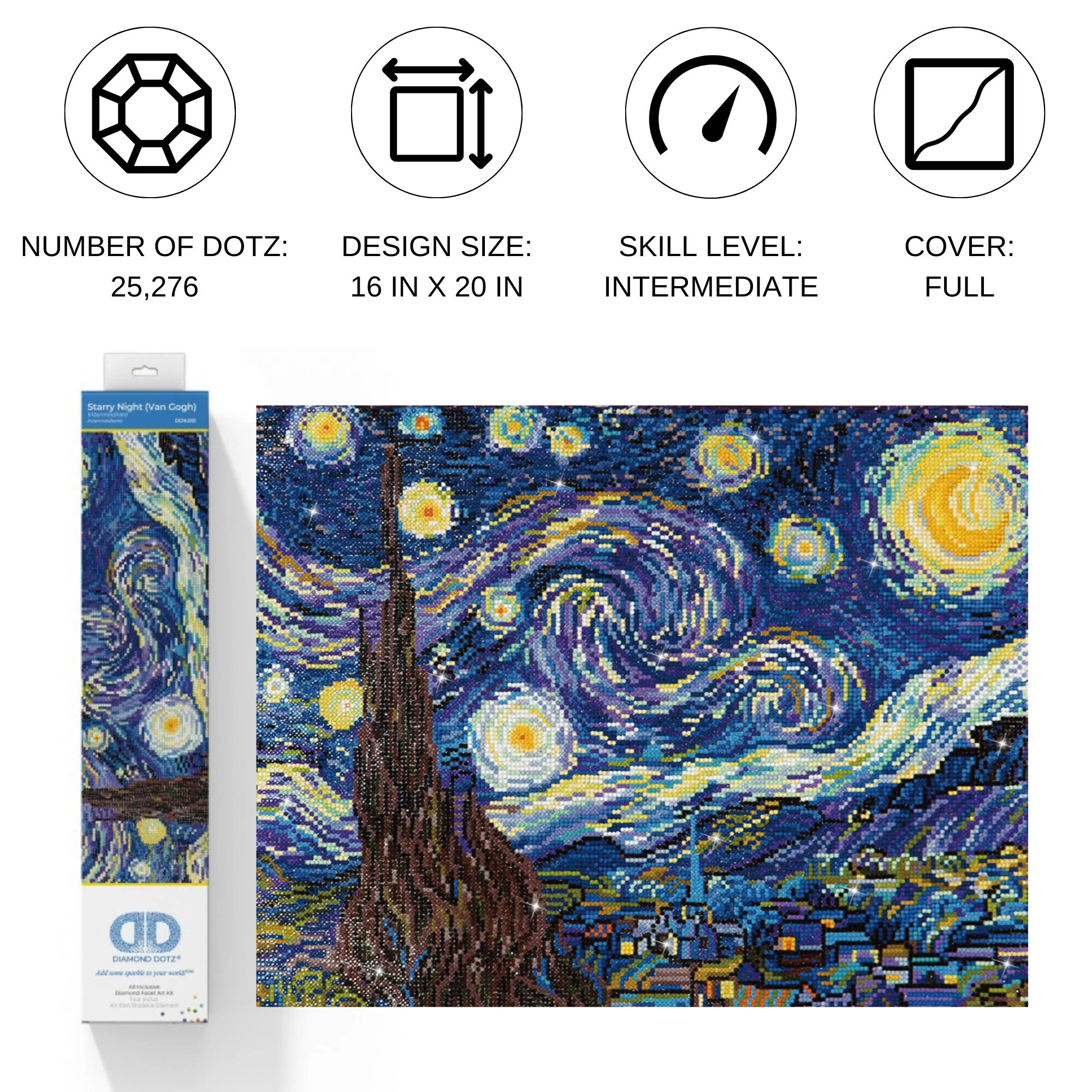 Diamond Dotz Starry Night (Van Gogh) - 20.0" x 16.0" - Image 4