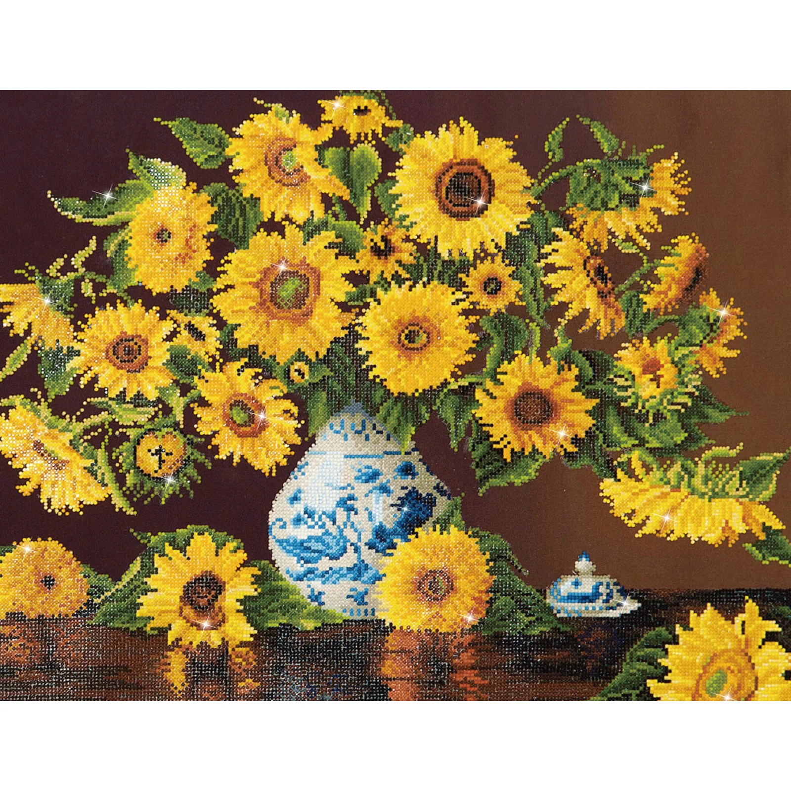 Diamond Dotz Sunflowers in a China Vase - 28.0" x 22.0" - Image 5