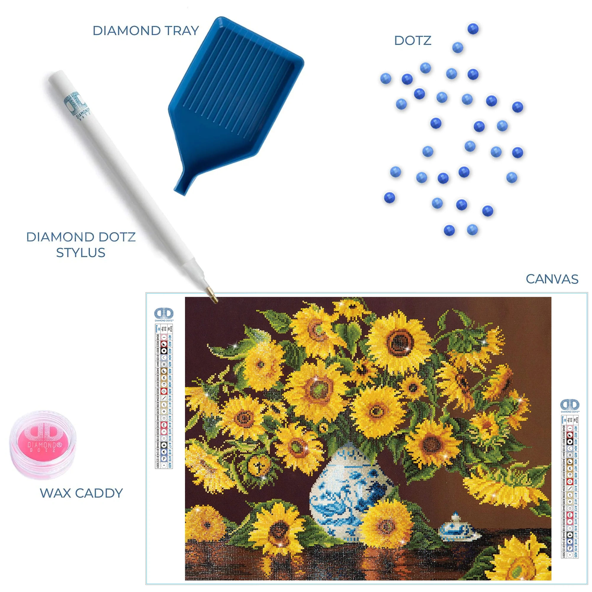 Diamond Dotz Sunflowers in a China Vase - 28.0" x 22.0" - Image 6