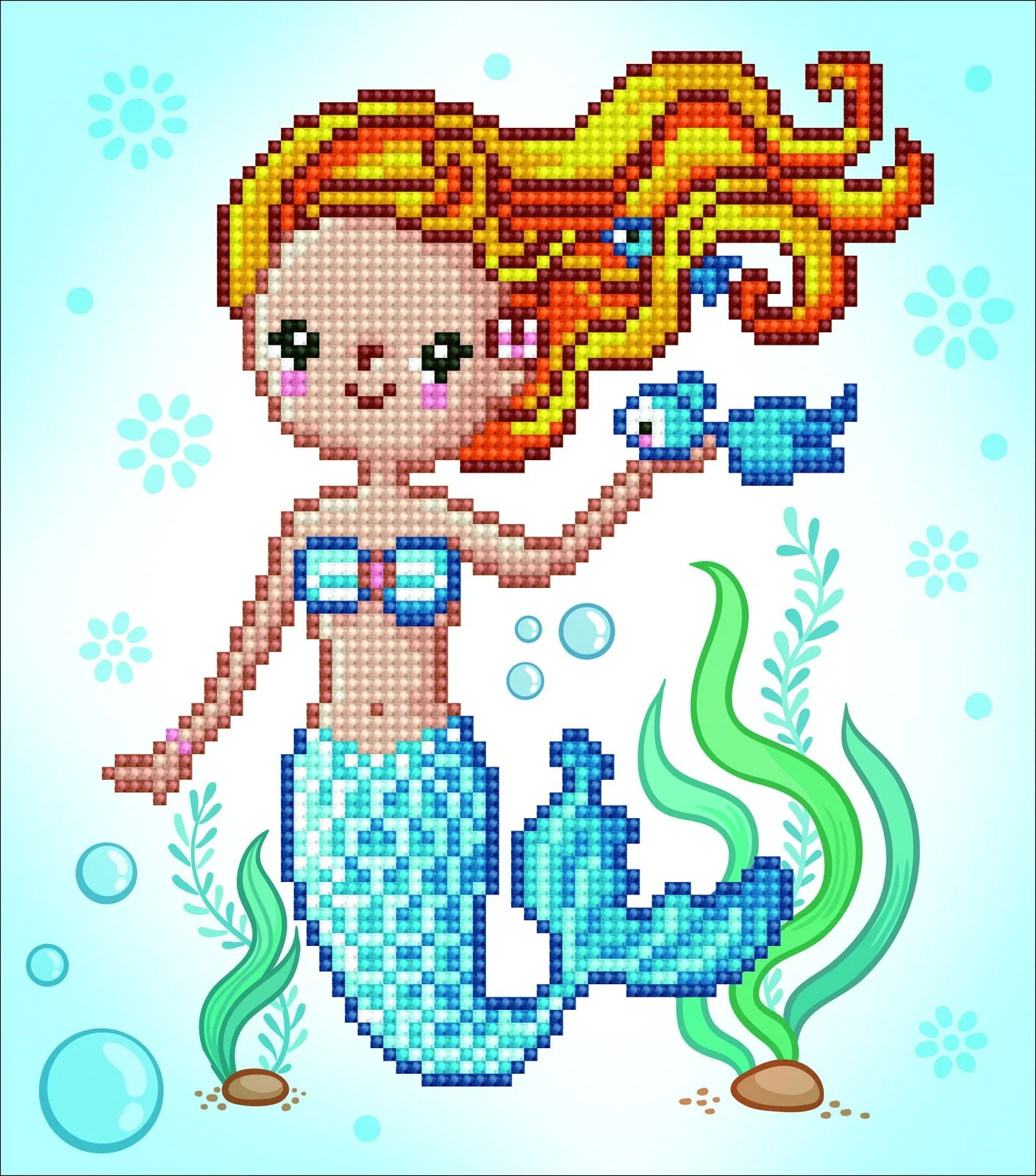 Diamond Dotz DOTZIES Sweet Swimmer Diamond Painting  - 9.1" x 9.8"