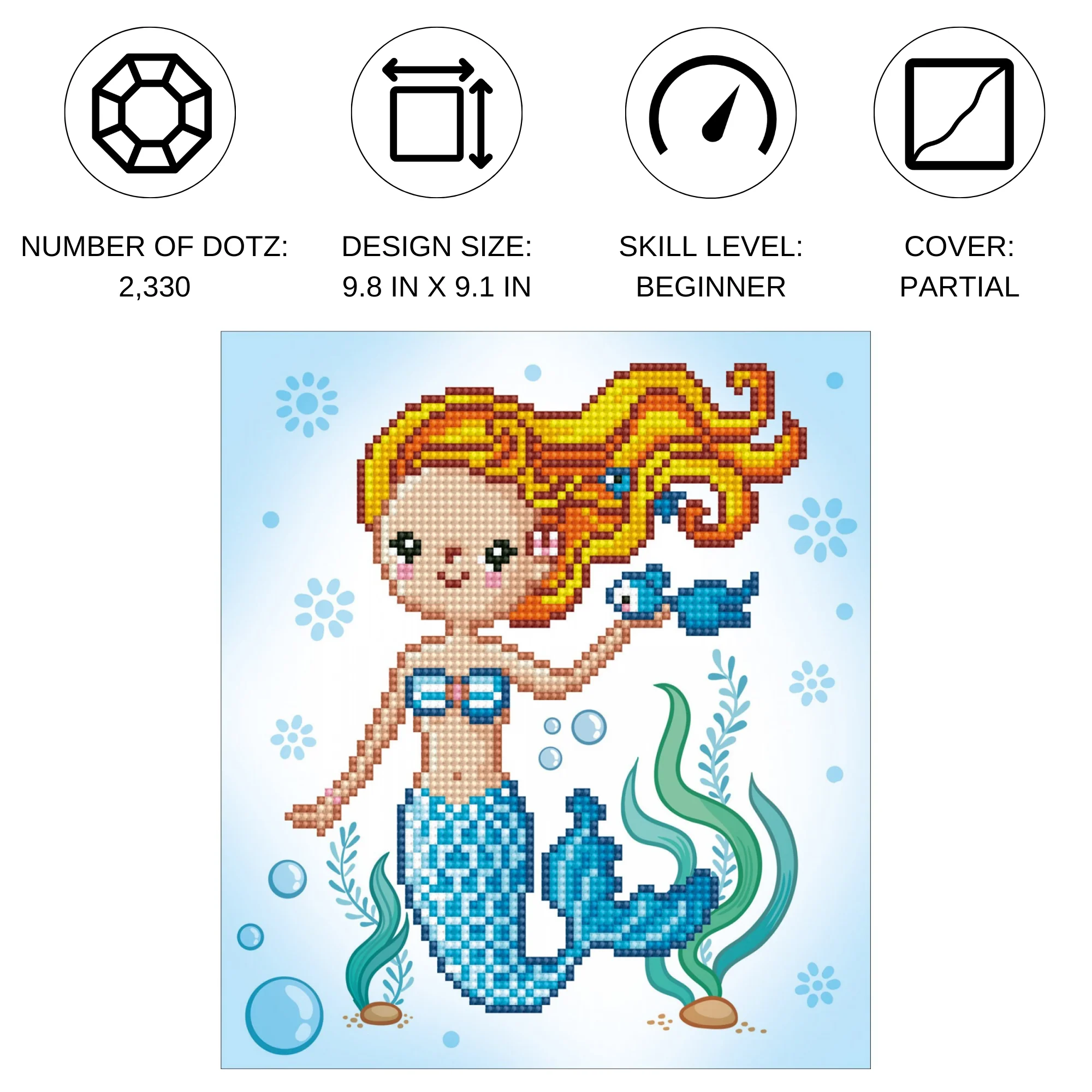 Diamond Dotz DOTZIES Sweet Swimmer Diamond Painting  - 9.1" x 9.8" - Image 4