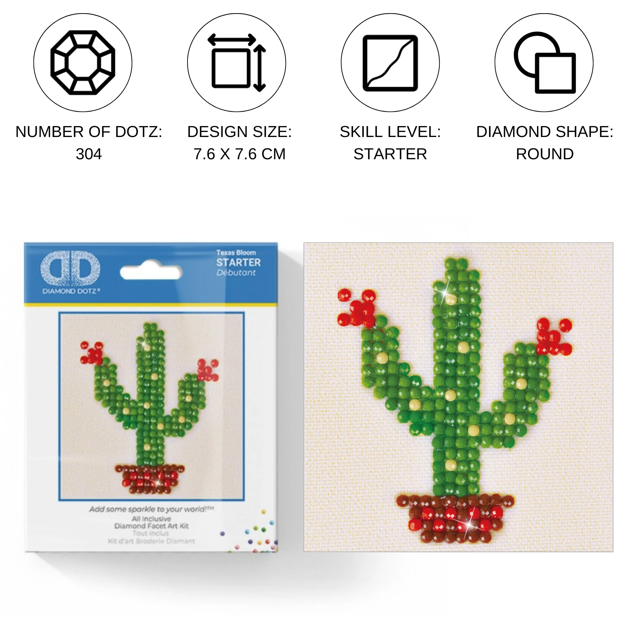 Diamond Dotz Texas Bloom - 3.0" x 3.0" - Image 3