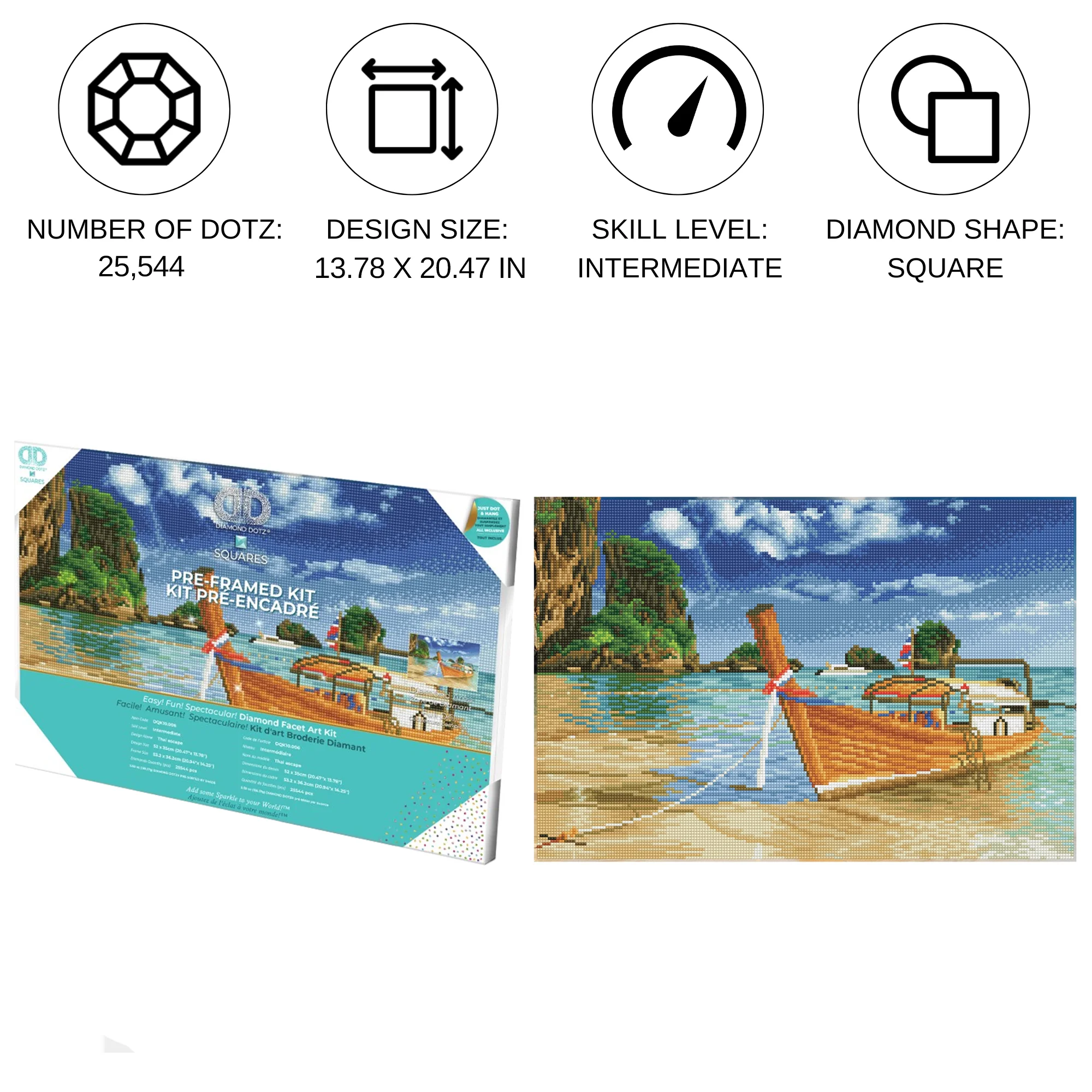 Diamond Dotz Thai Escape Pre-Framed Kit - 20.5" x 13.8" - Image 4