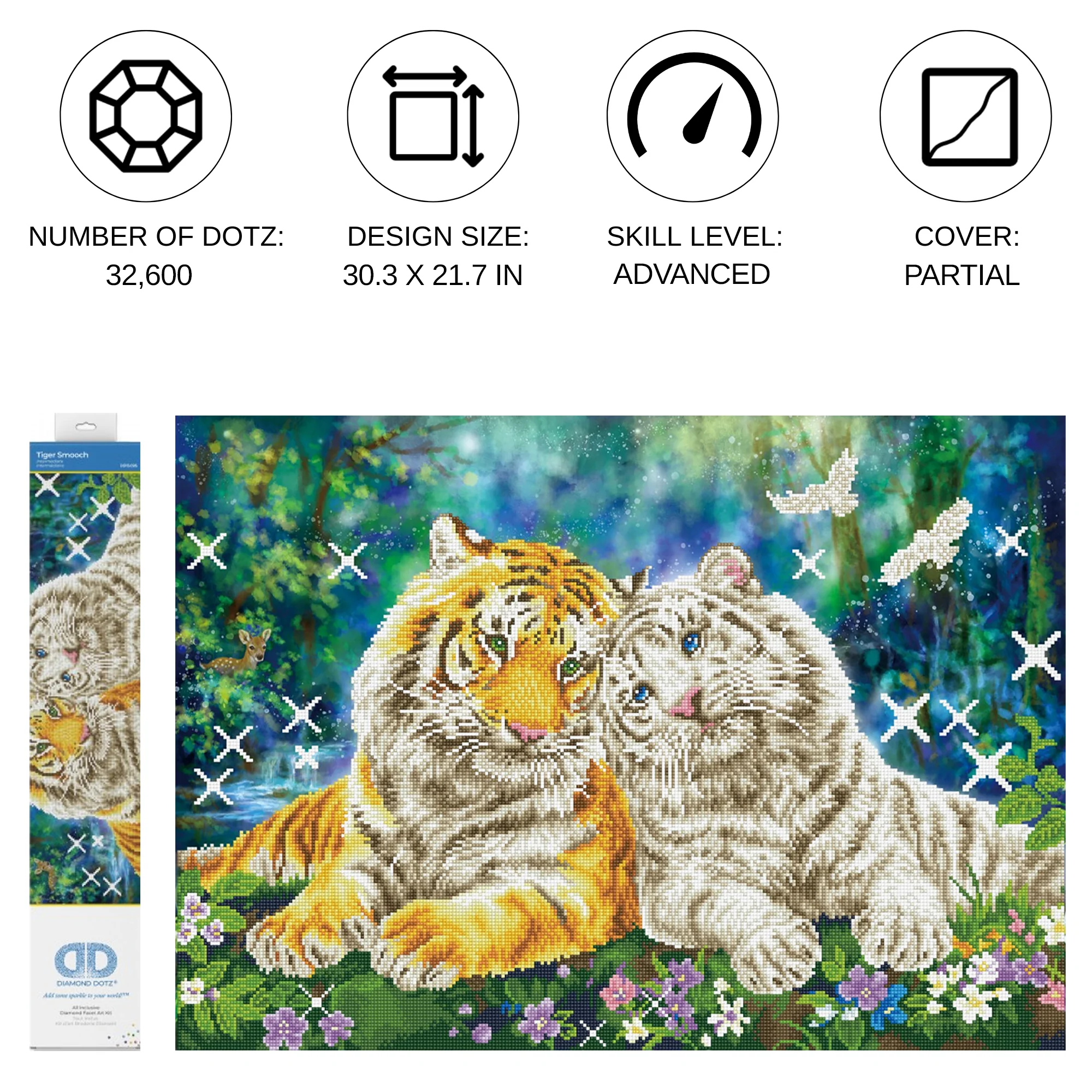 Diamond Dotz Tiger Smooch - 21.7" x 30.3" - Image 3