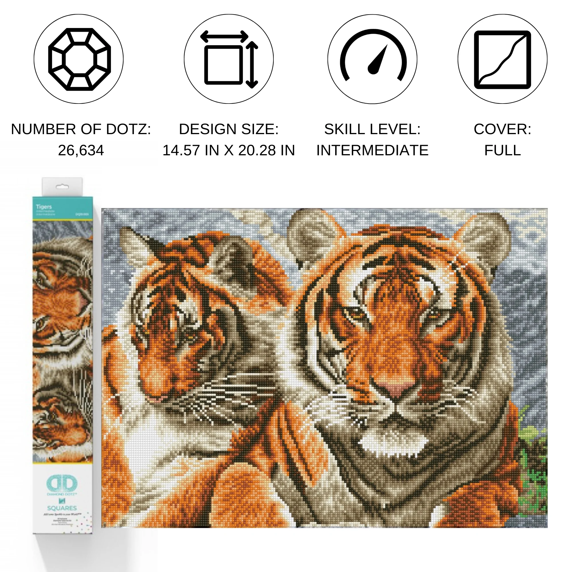 Diamond Dotz Tigers - 20.3" x 14.6" - Image 4