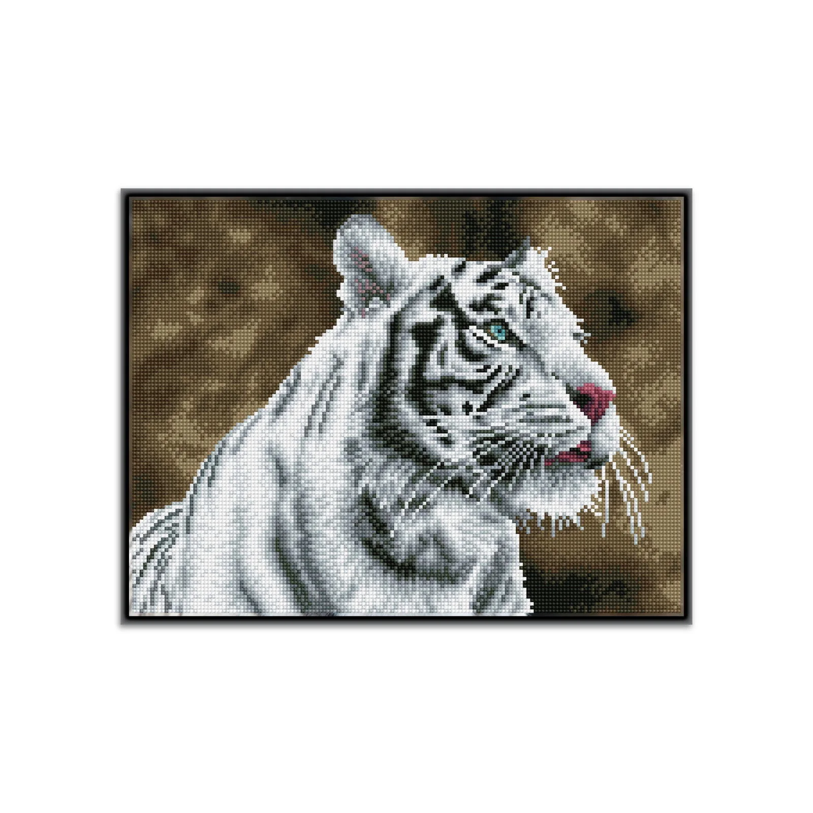 Diamond Dotz Tigre Blanc Pre-Framed Kit - 16.1" x 12.2" - Image 2