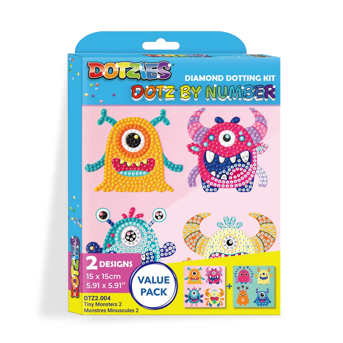 Diamond Dotz DOTZIES Tiny Monsters 2 Diamond Painting - 5.9" x 5.9" - Image 7