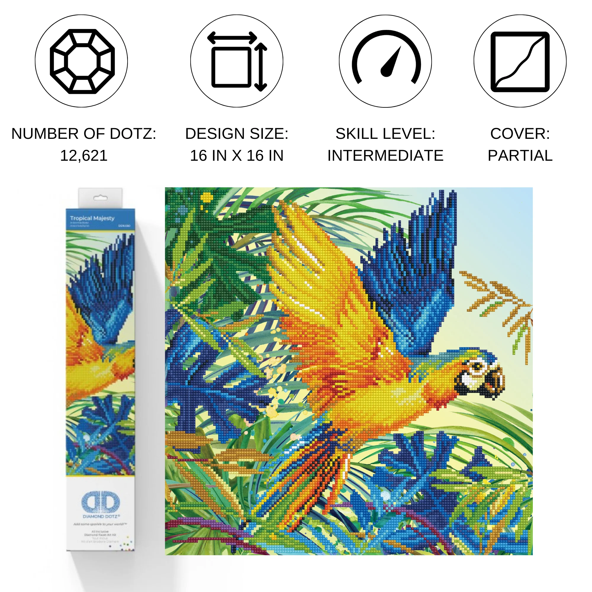 Diamond Dotz Tropical Majesty - 16.1" x 16.1" - Image 2
