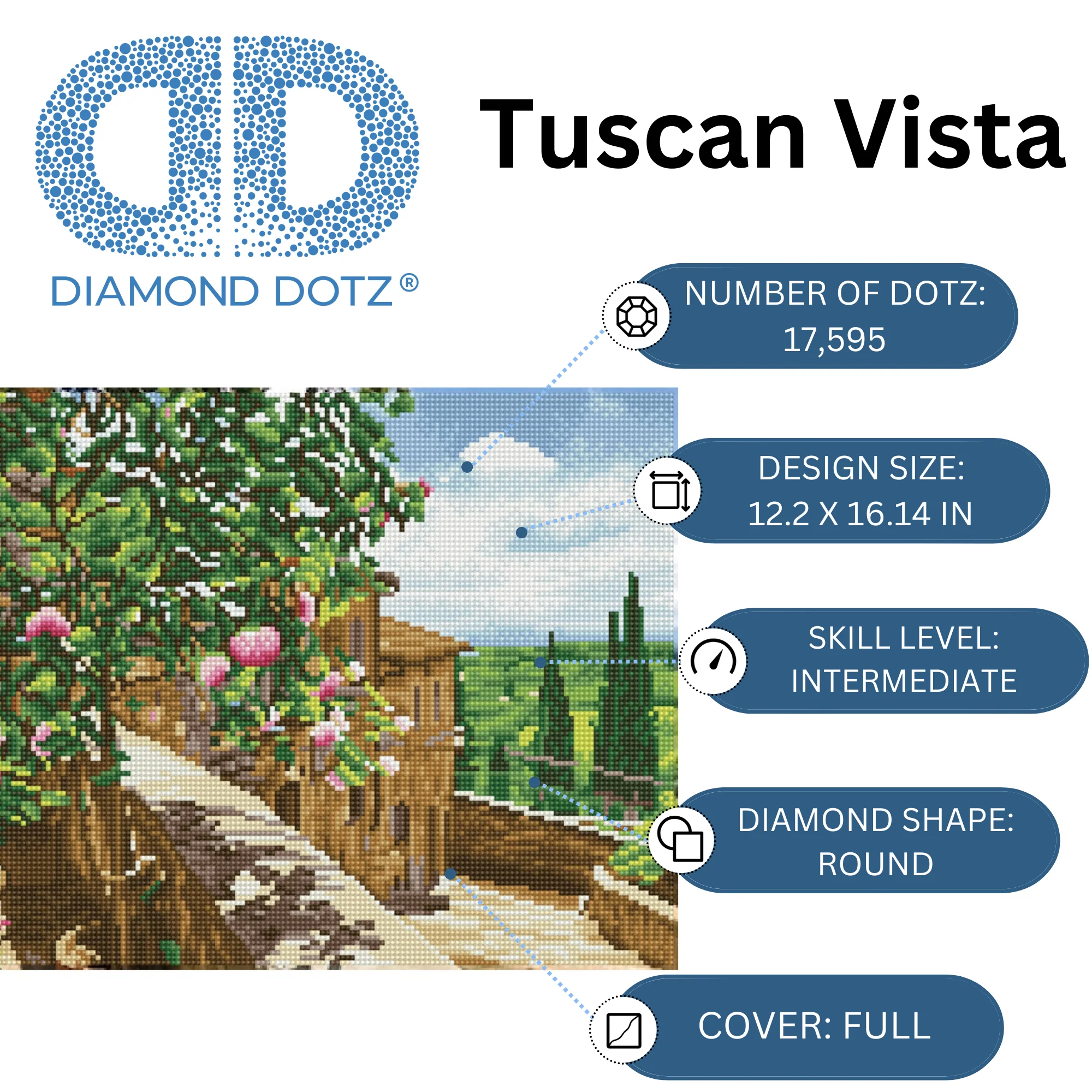 Diamond Dotz Tuscan Vista - 16.1" x 12.2" - Image 3