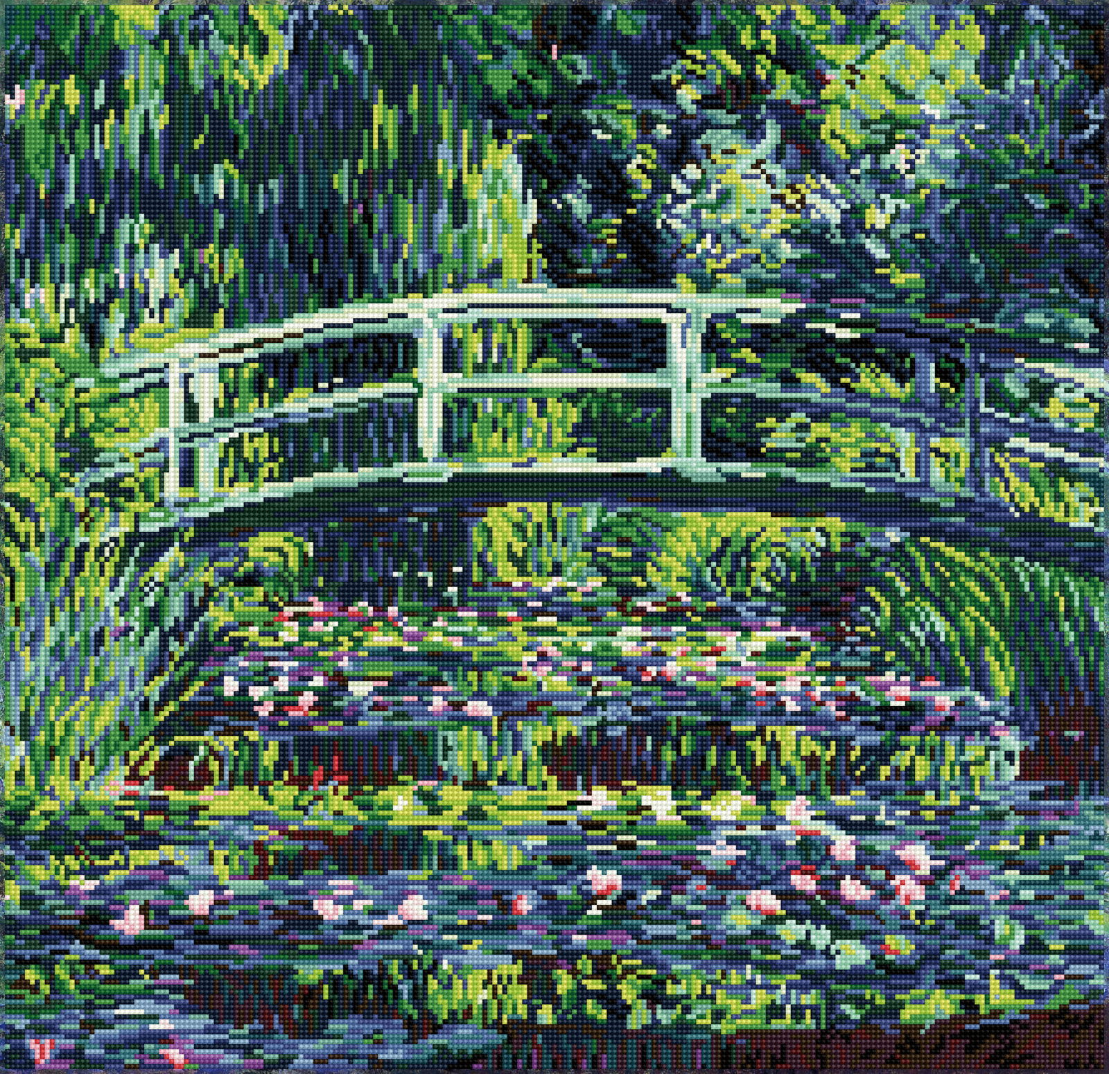 Diamond Dotz Water Lilies and Japanese Bridge - 23.2" x 22.4" - Image 6