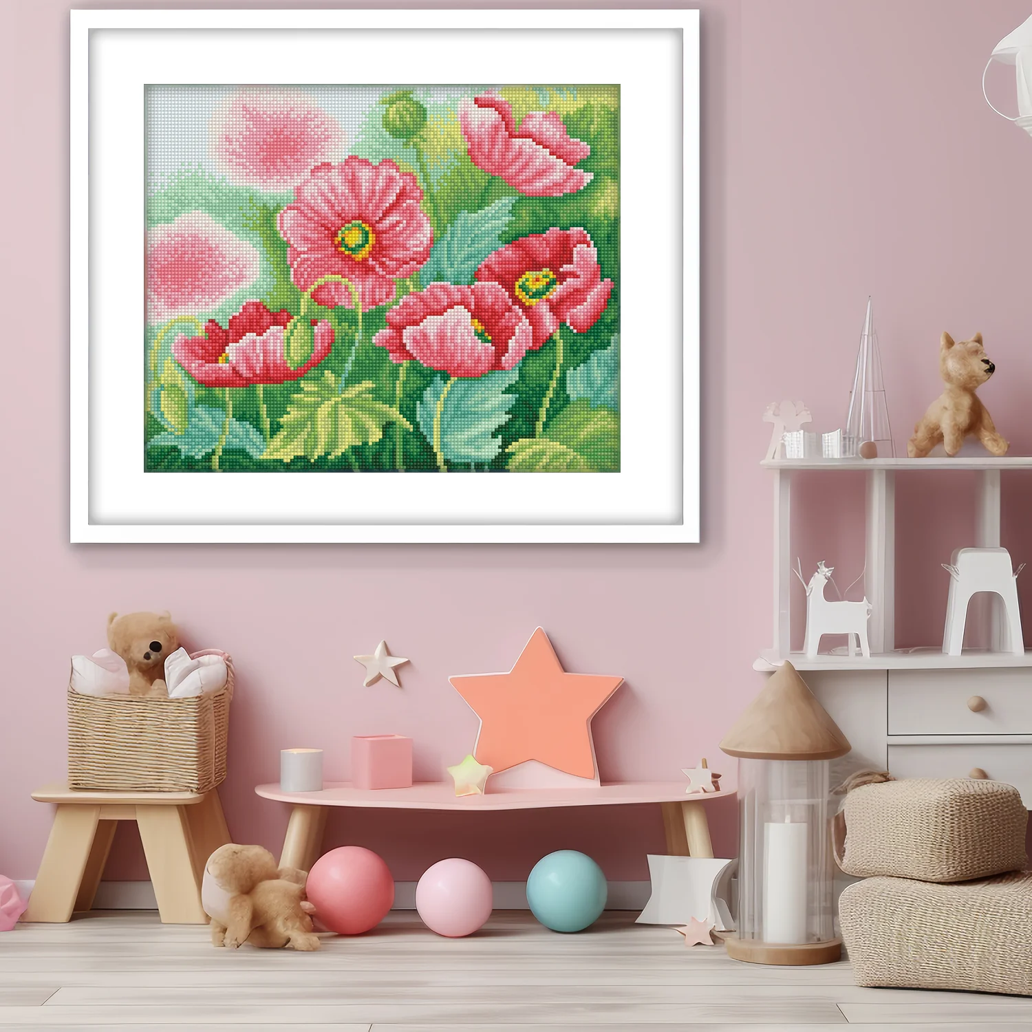 Diamond Dotz Watercolour Poppies - 14.6" x 11.8" - Image 2